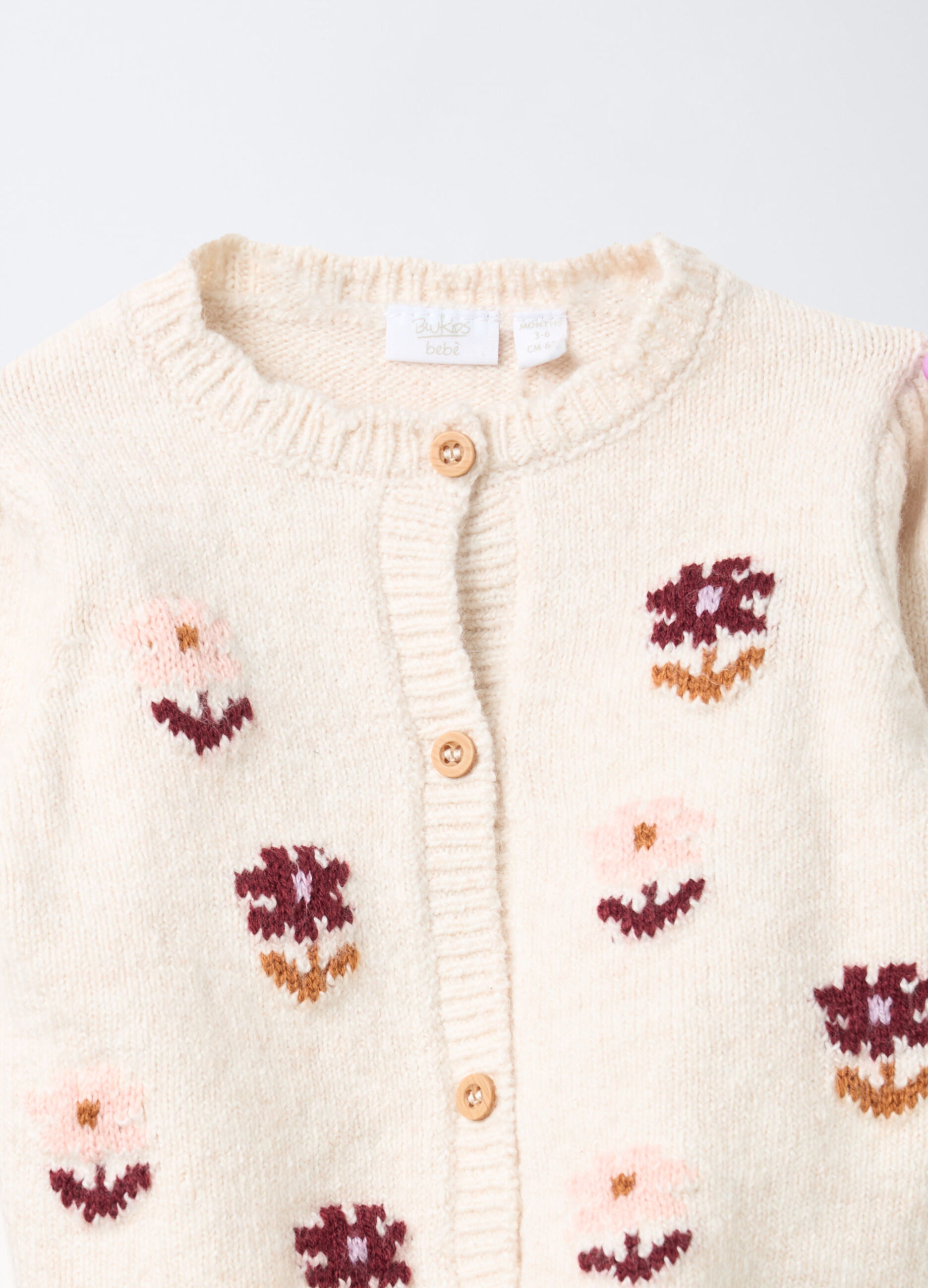Cardigan tricot misto cotone stretch neonata_2