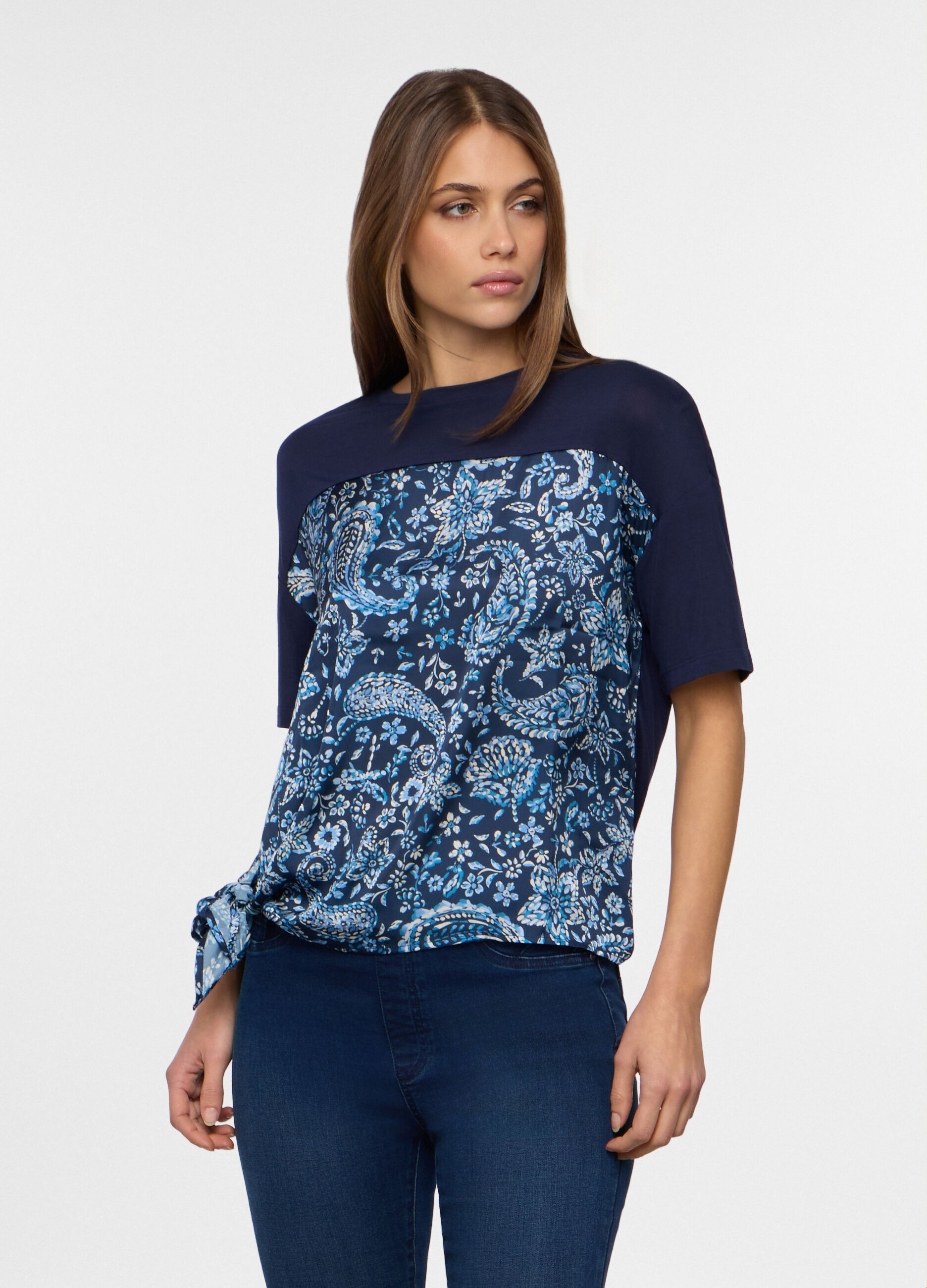 T-shirt in jersey di viscosa stretch donna_0