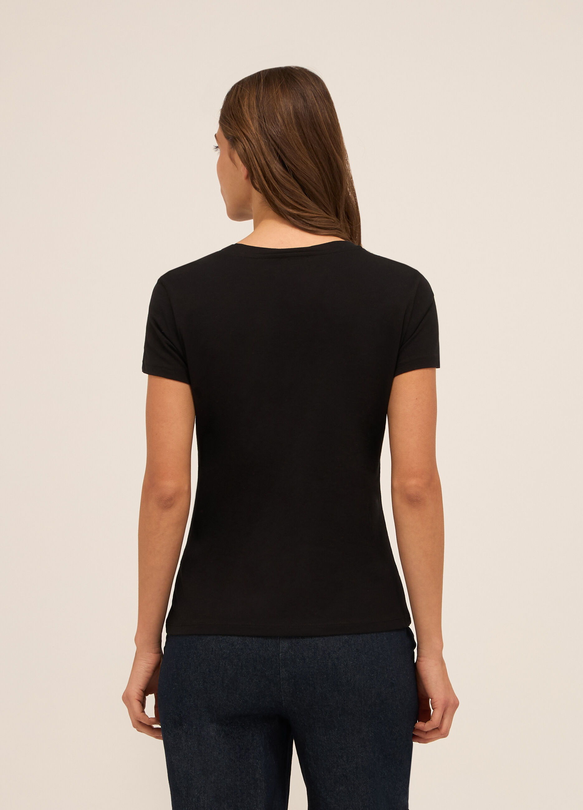T-shirt in jersey di puro cotone donna_1