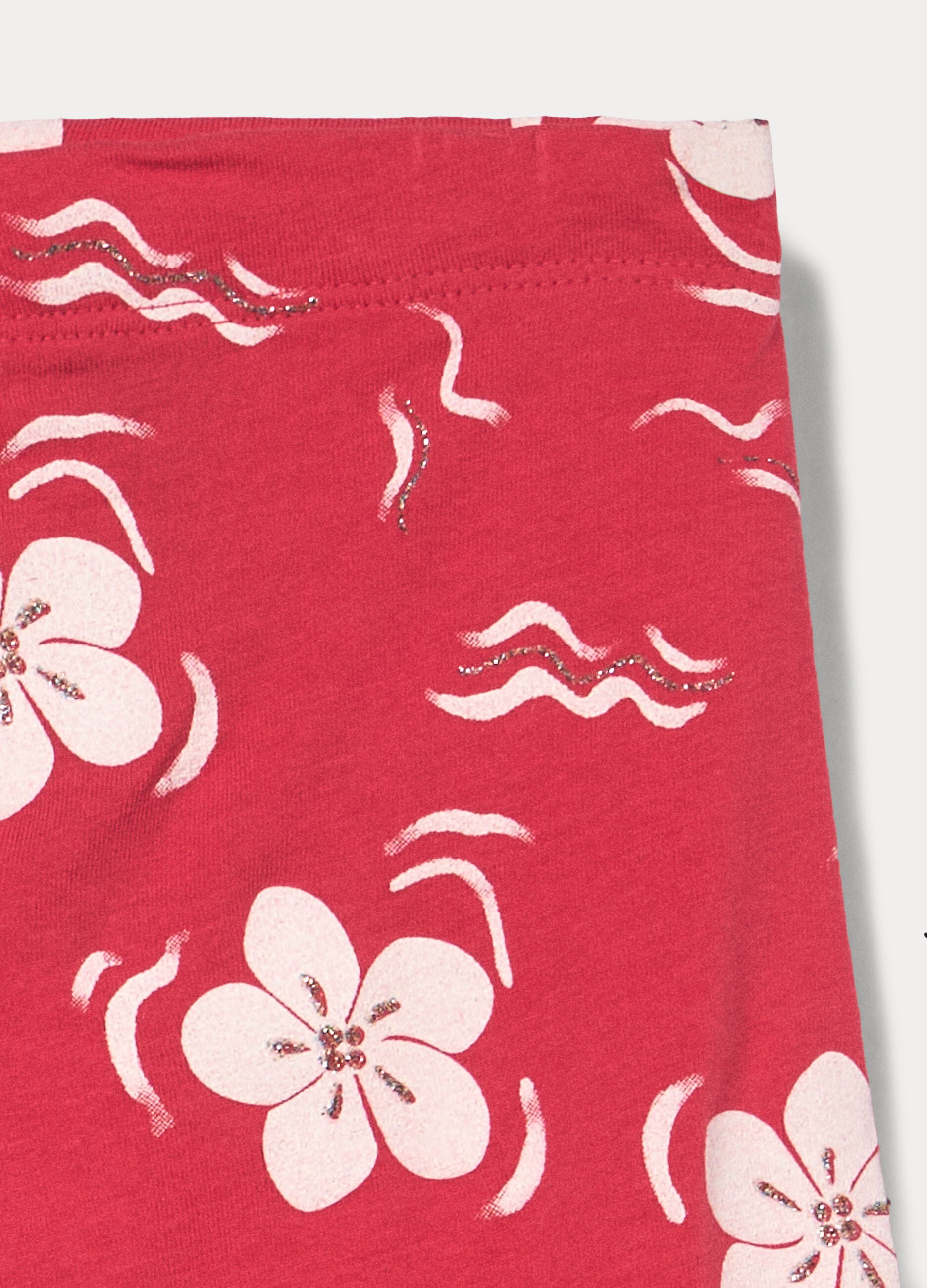 Leggings corti in jersey di cotone stretch bambina_2