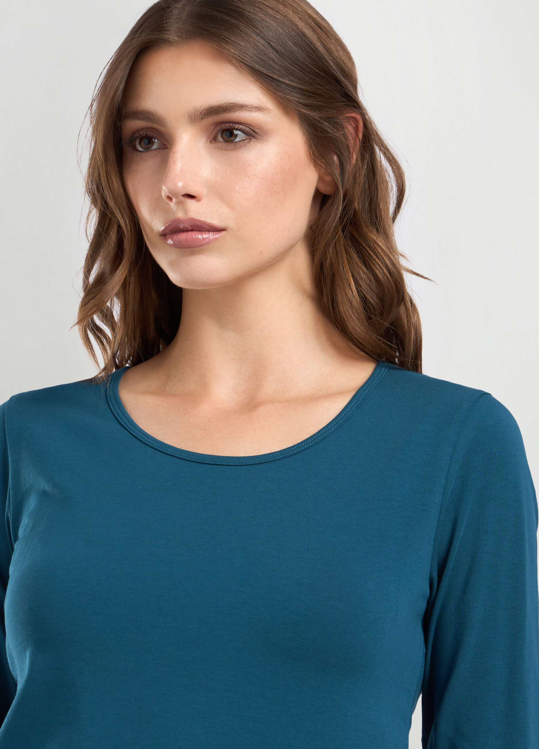 T-shirt in cotone stretch donna_2