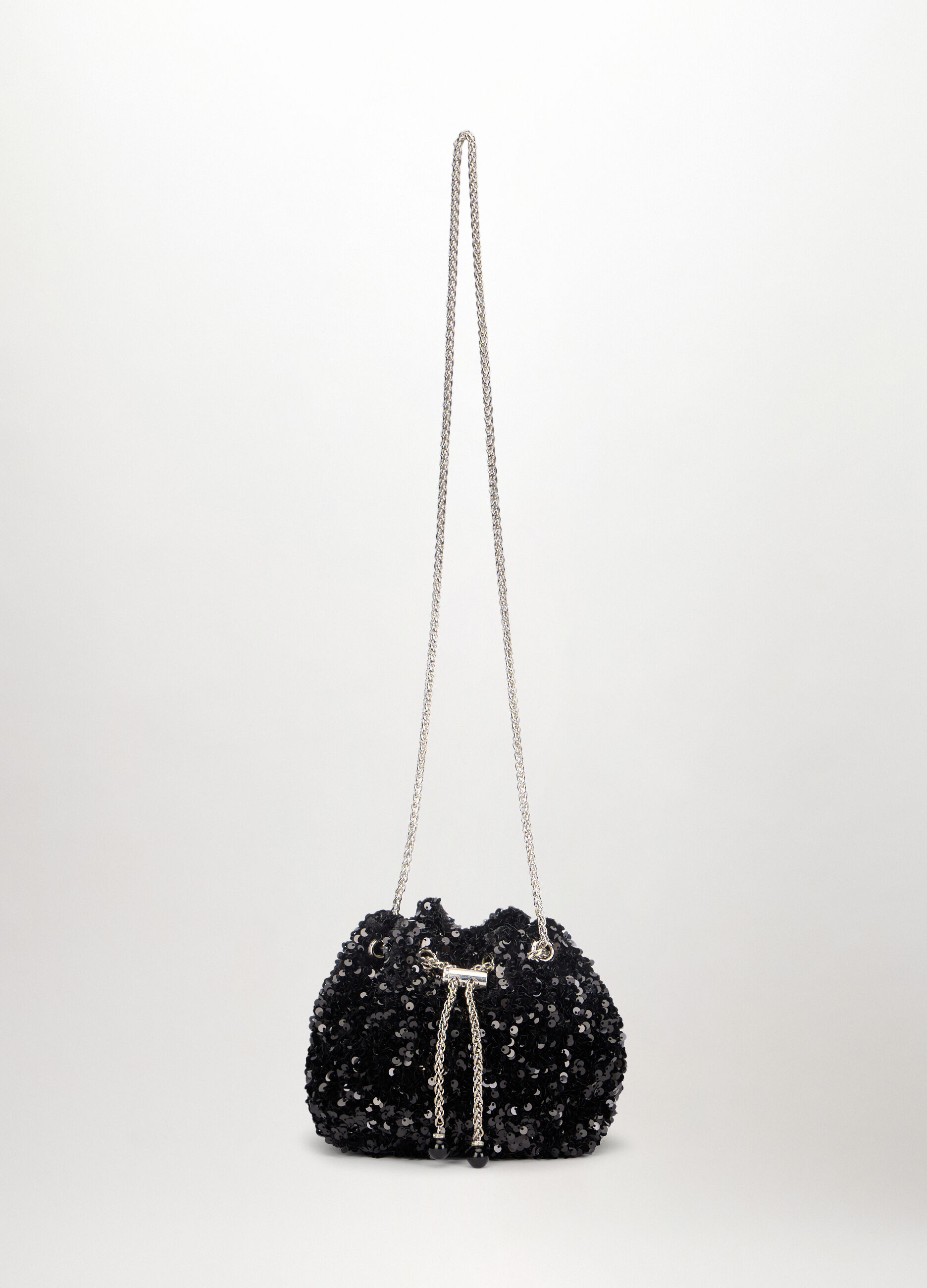 Borsa a secchiello con paillettes donna_0