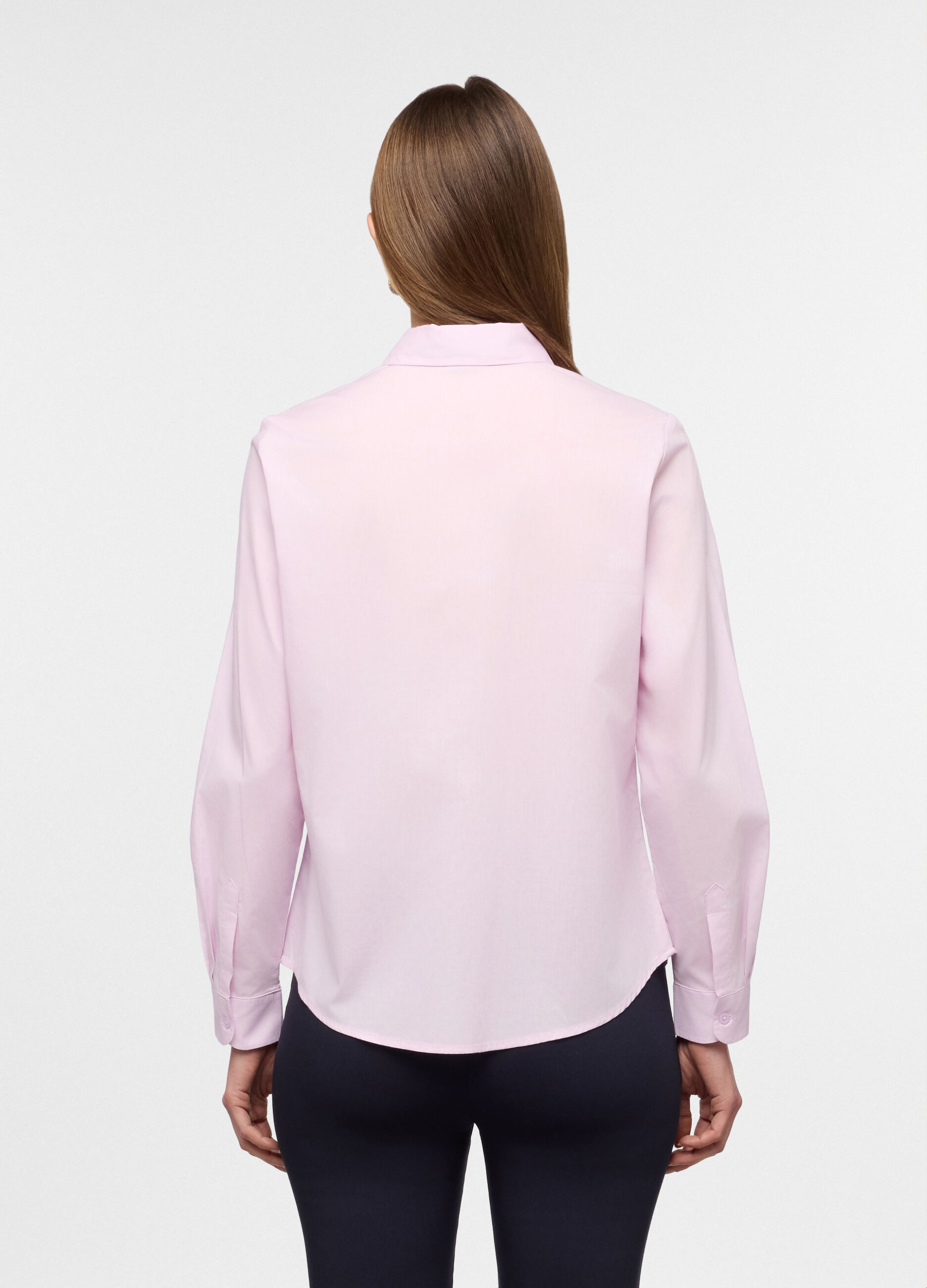 Camicia slim fit con collo alla francese in poli cotton donna_1