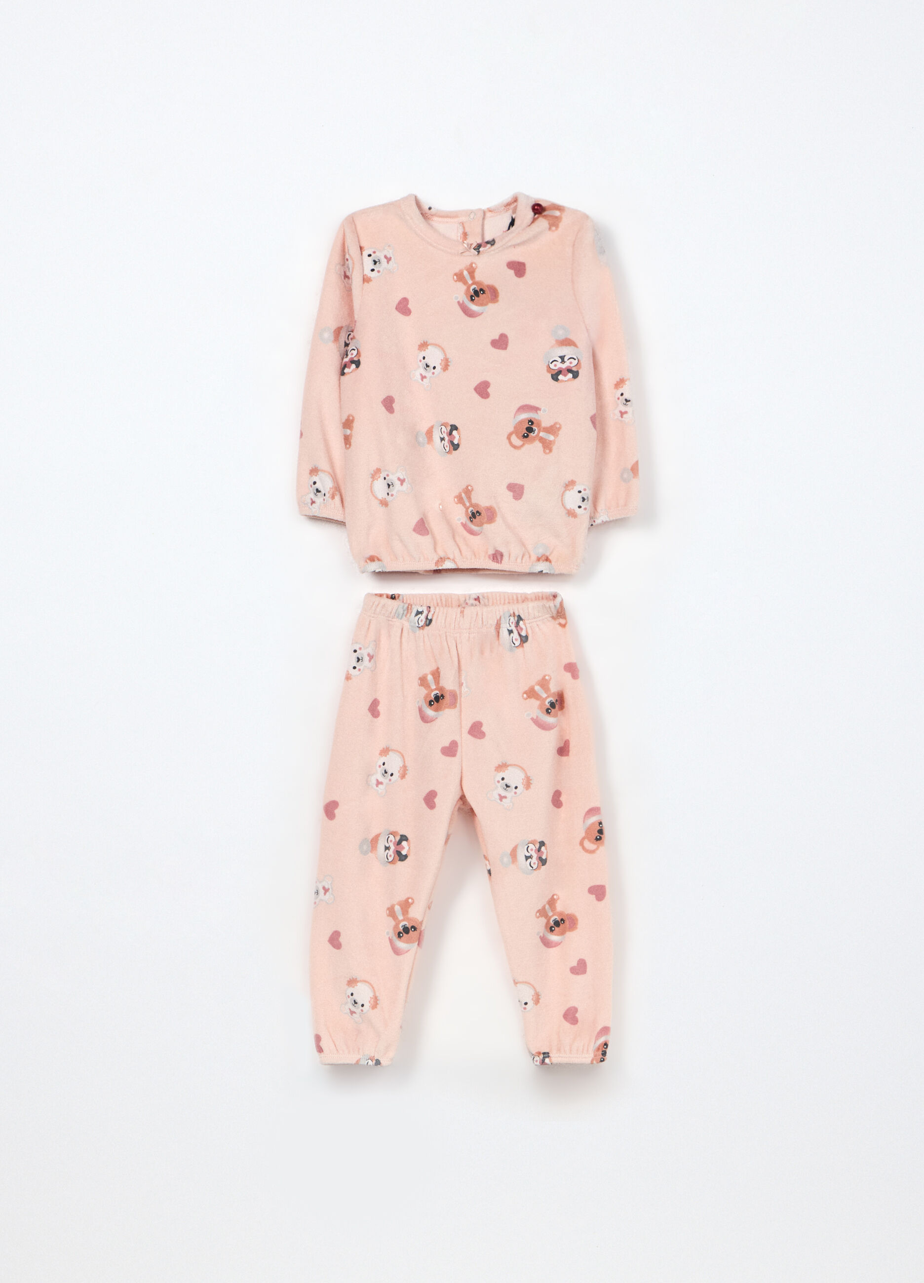 Set pigiama misto cotone velour neonata_0