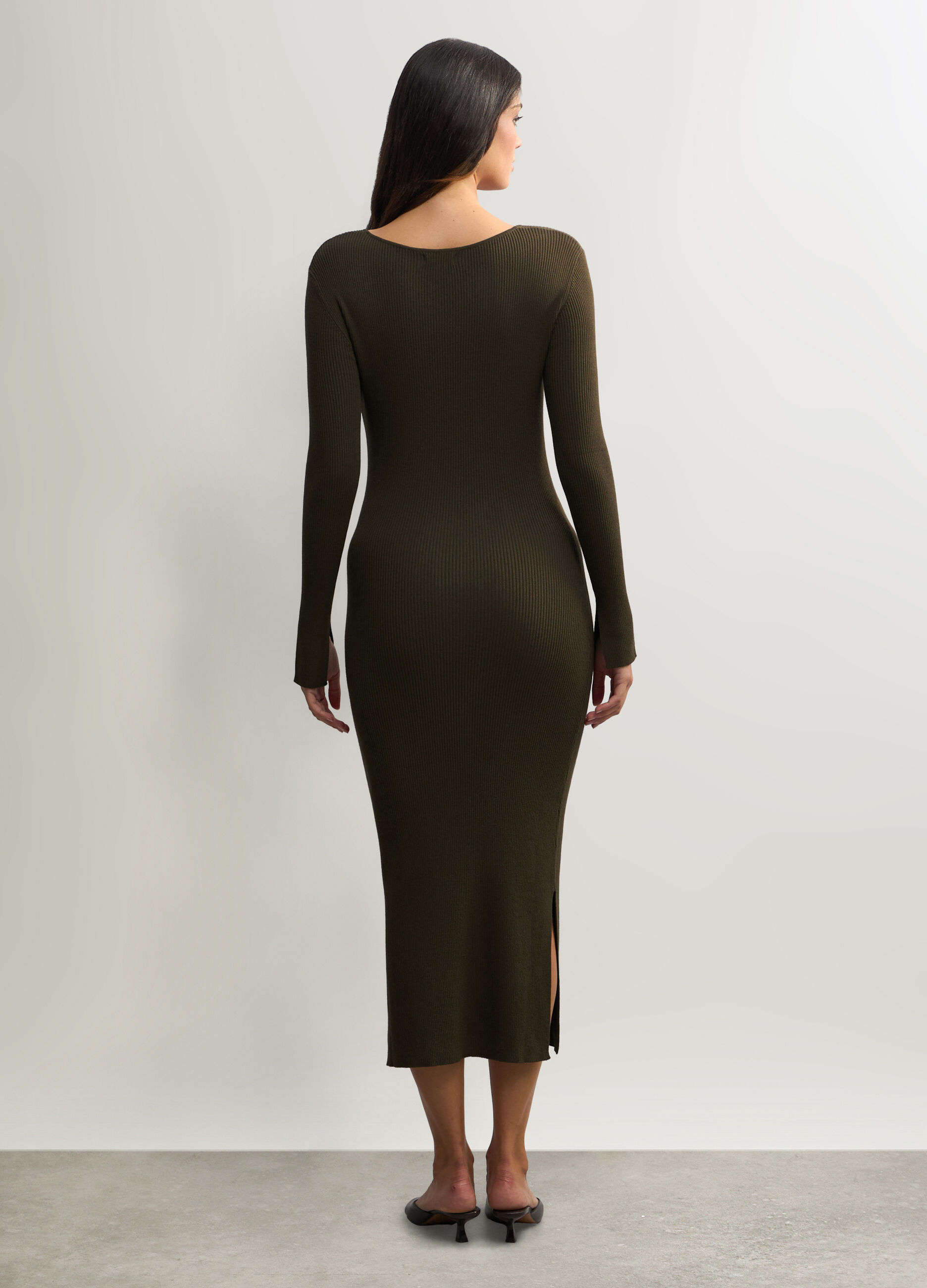 Abito lungo Fitted in costina donna_1