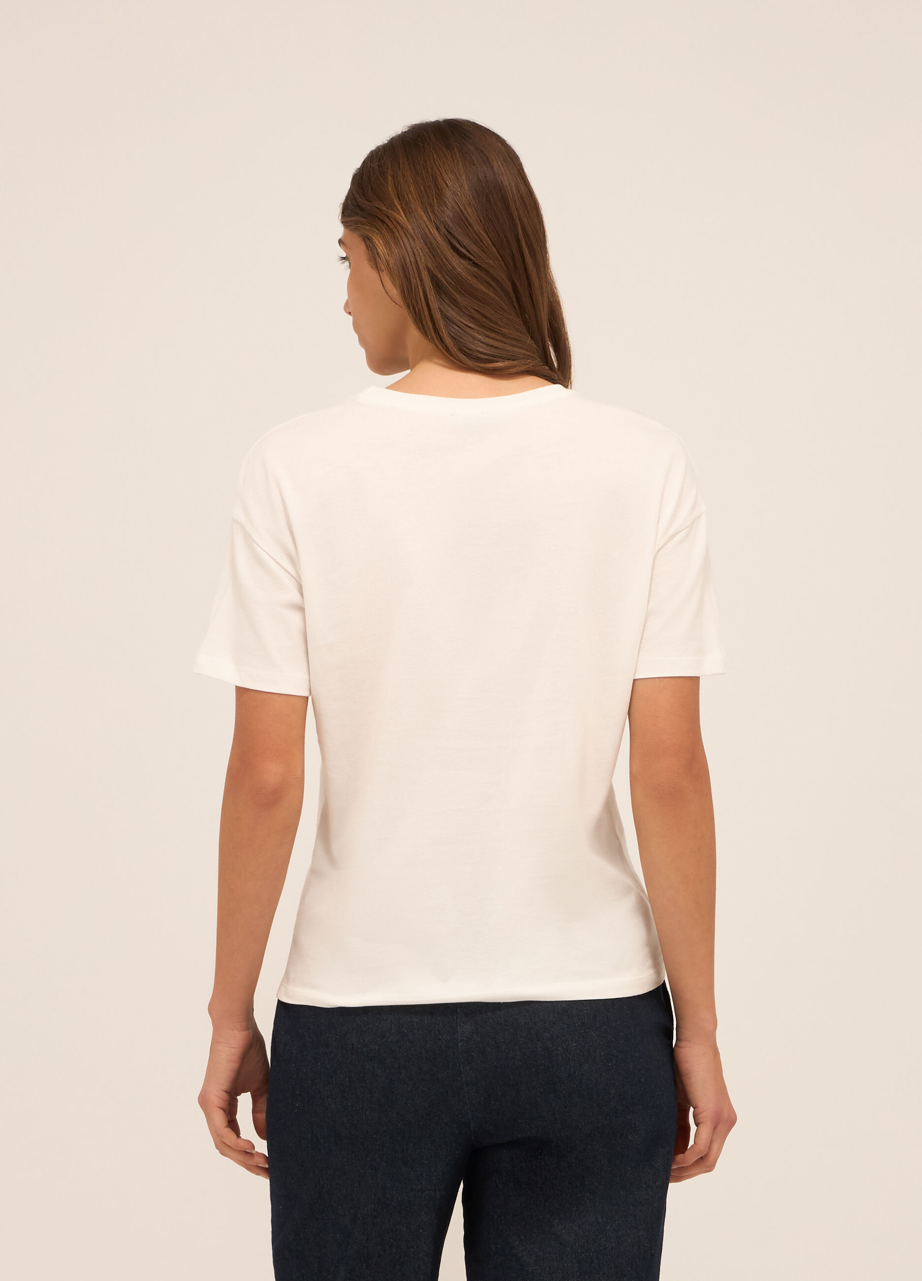 T-shirt in jersey di puro cotone donna_1