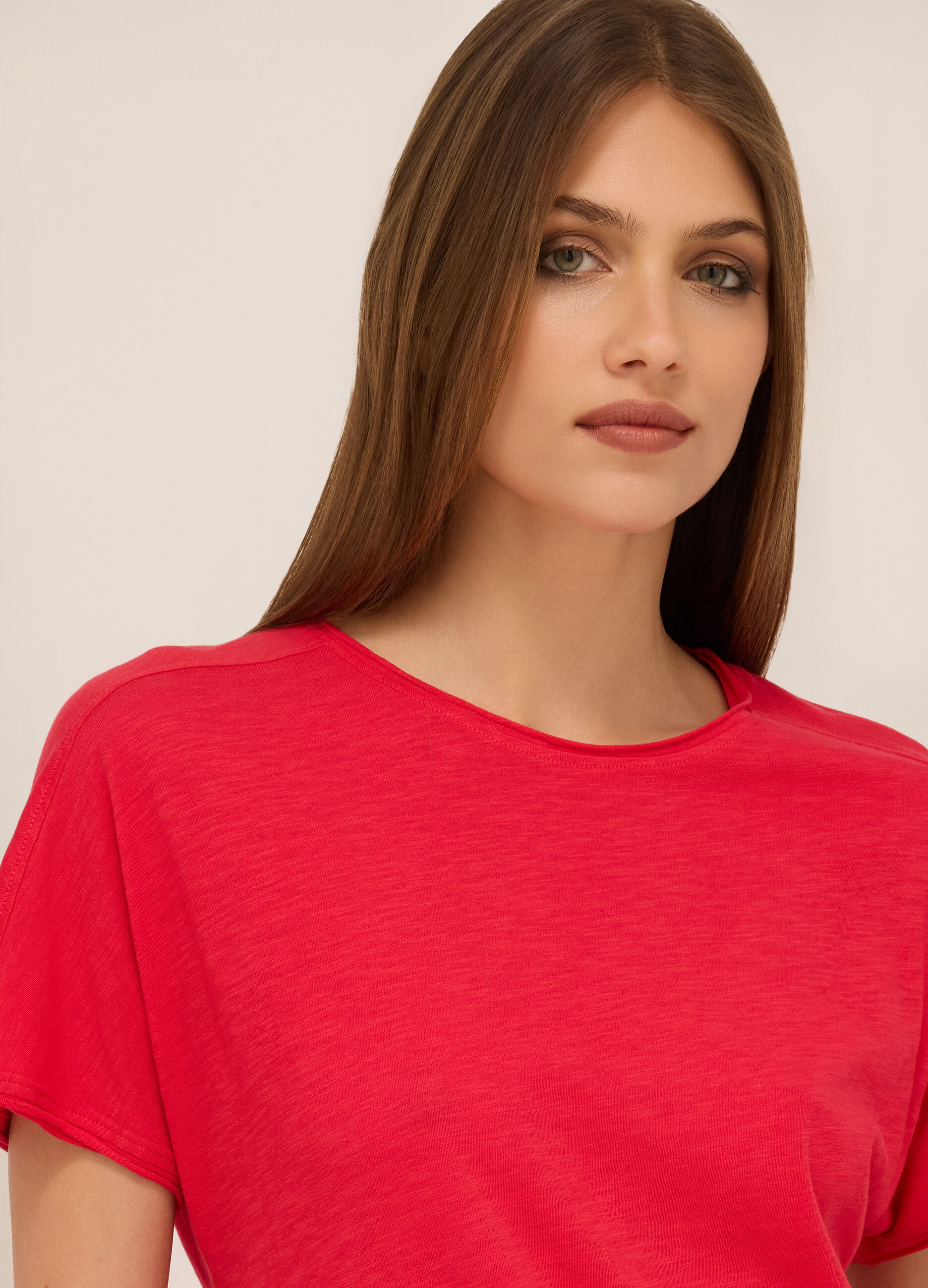 T-shirt in jersey di puro cotone donna_2