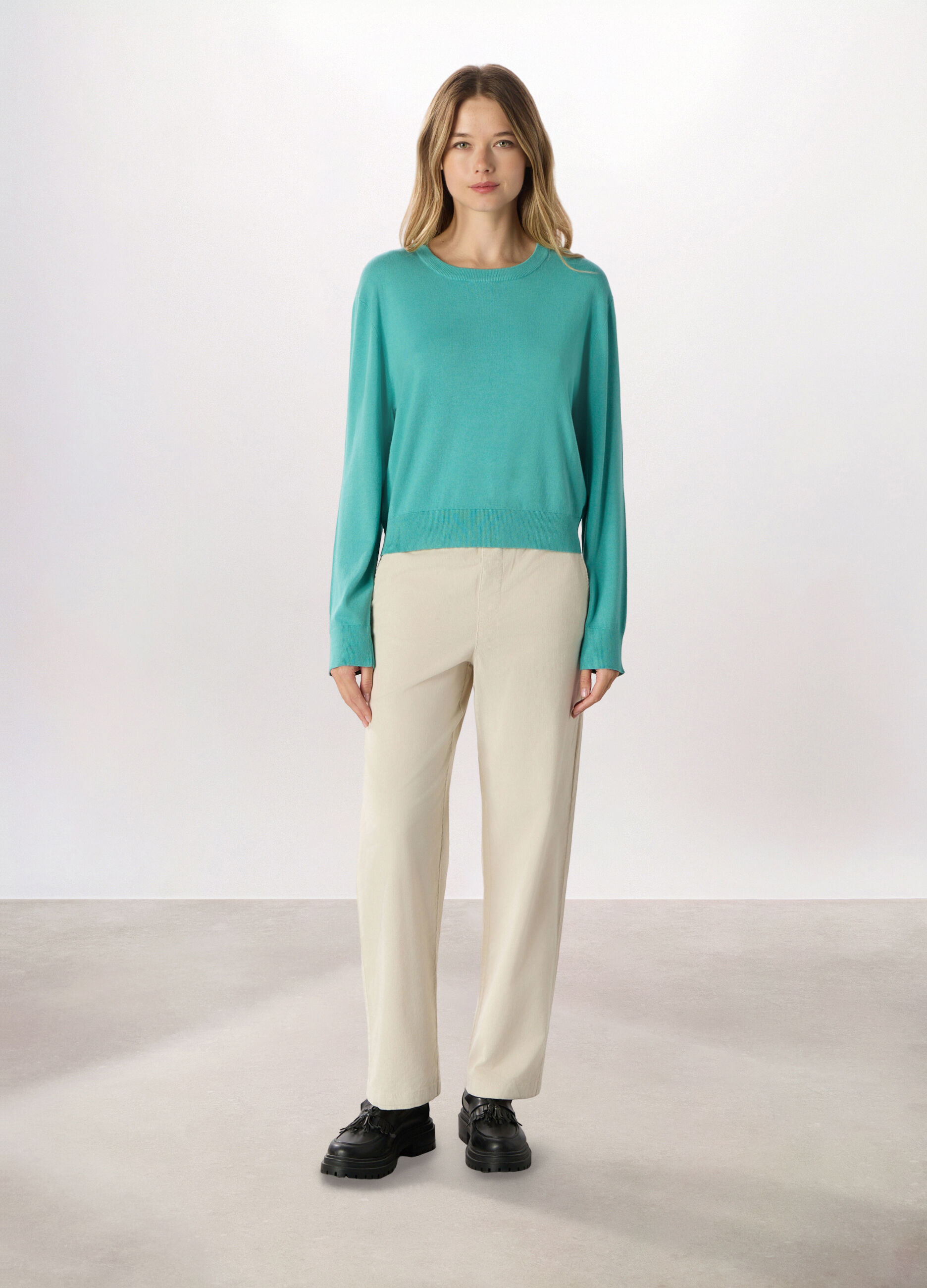 Pullover girocollo rasato donna_0