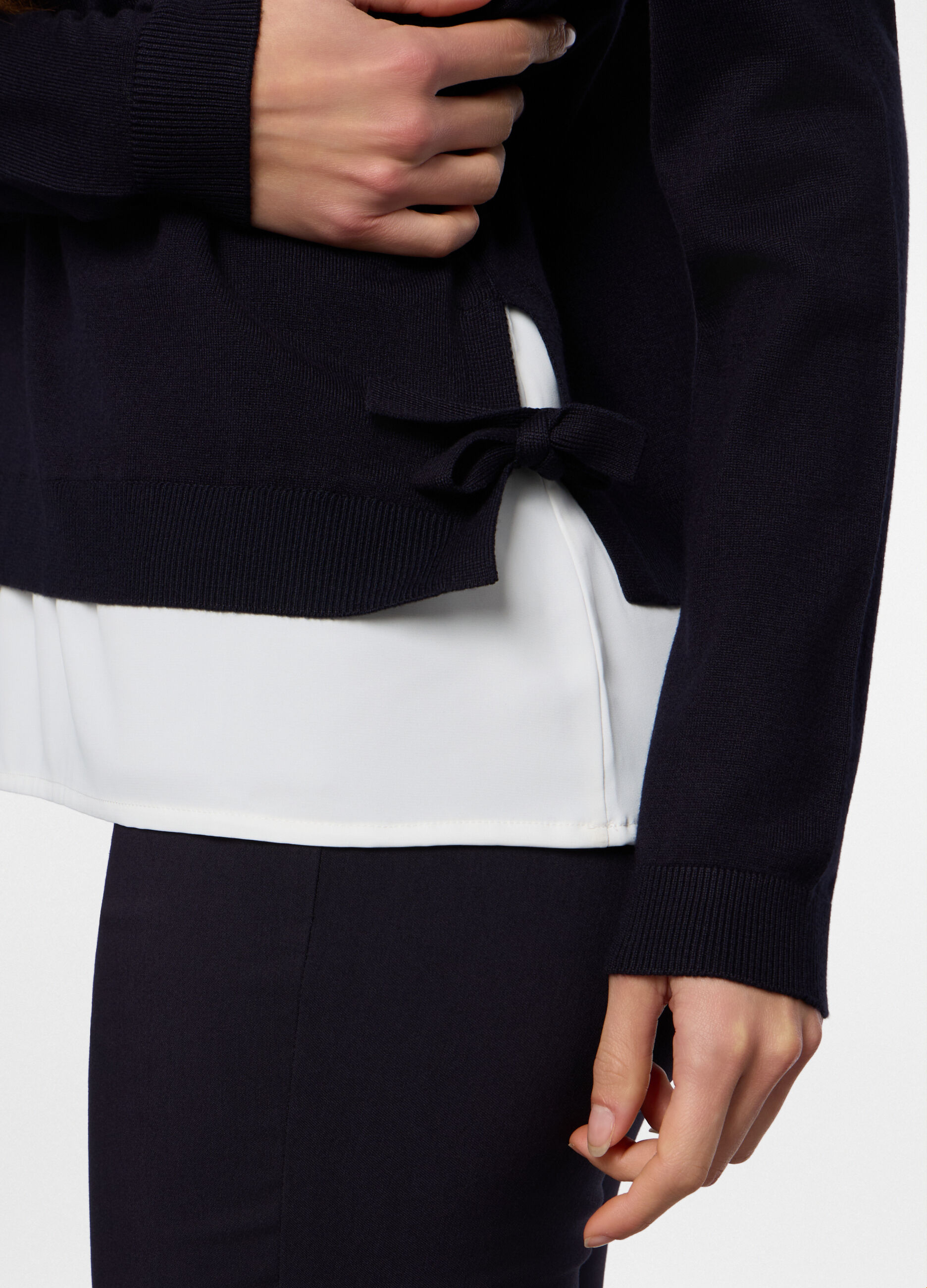 Tricot misto viscosa con inserto donna_2