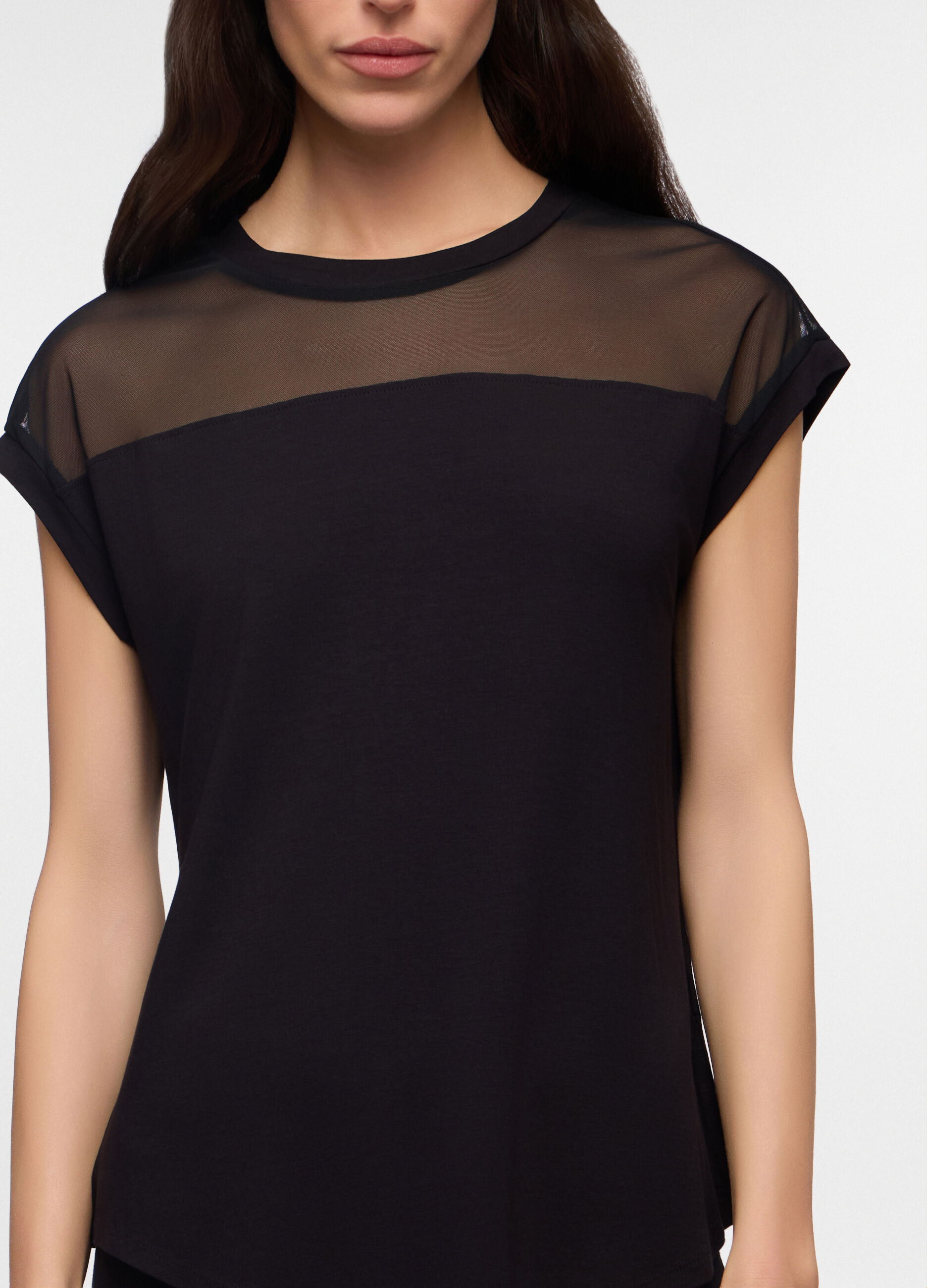 T-shirt girocollo stretch donna_2