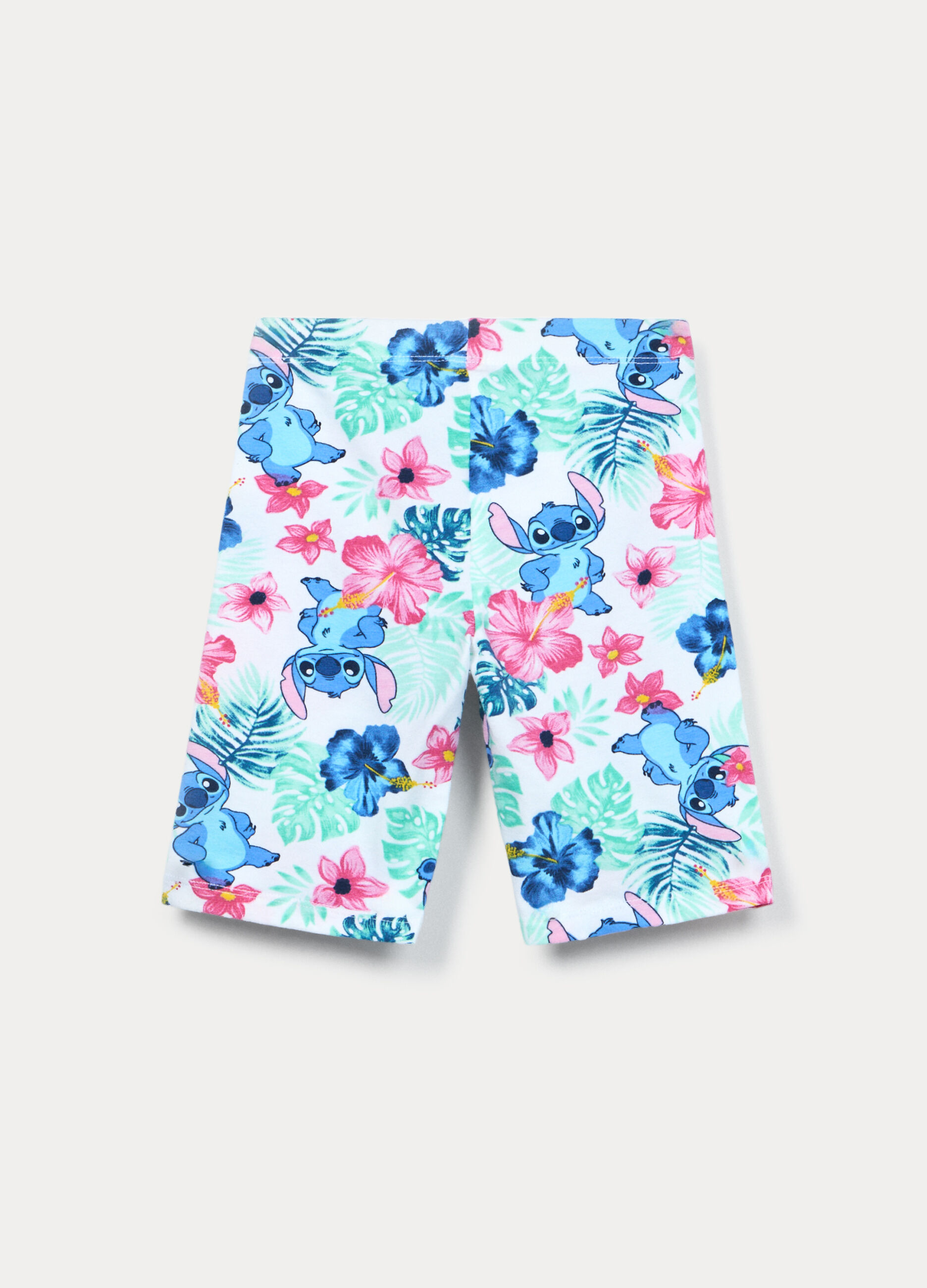 Leggings corti Stitch in jersey di cotone stretch bambina_1