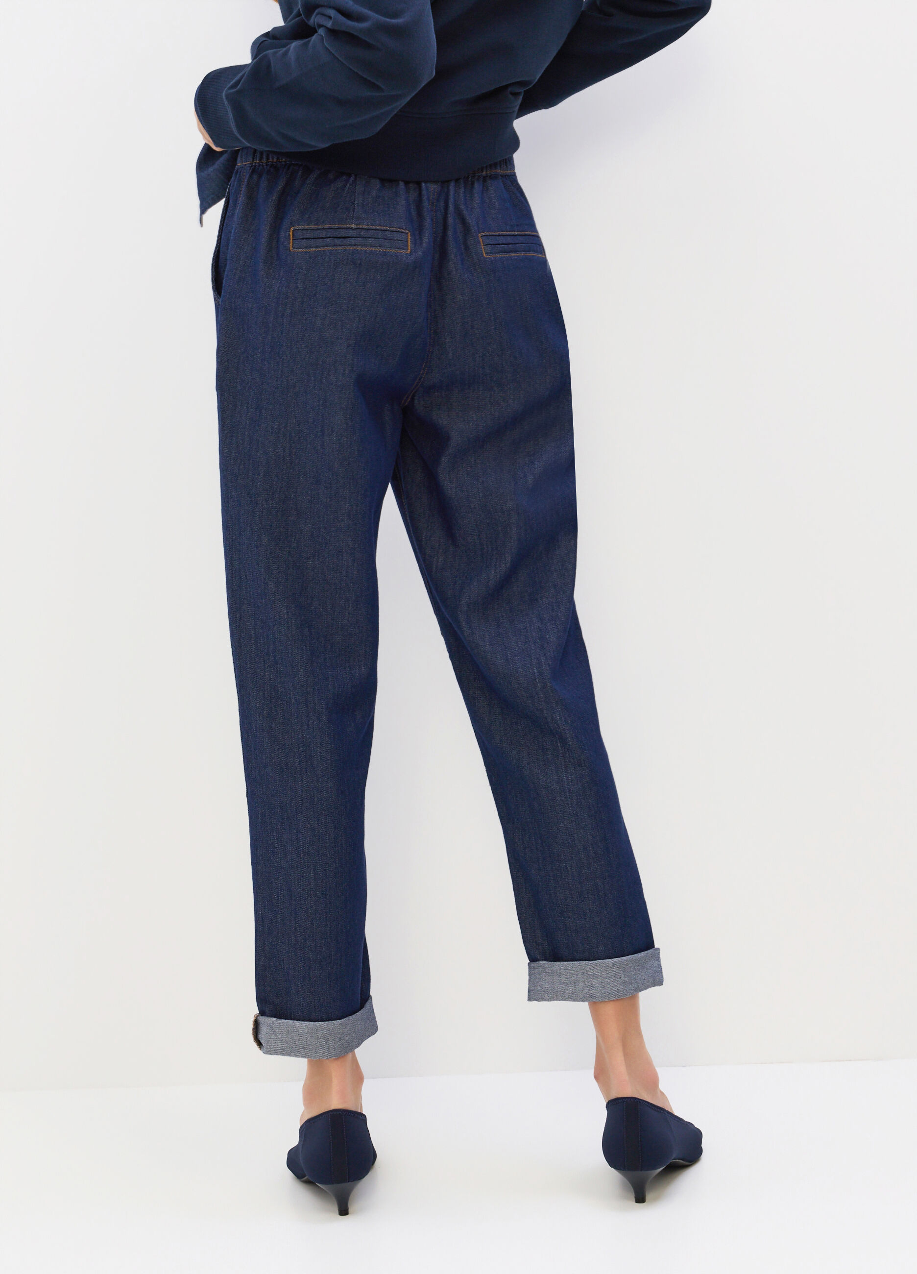 Jogger Fit Regular in denim stretch misto cotone donna_1