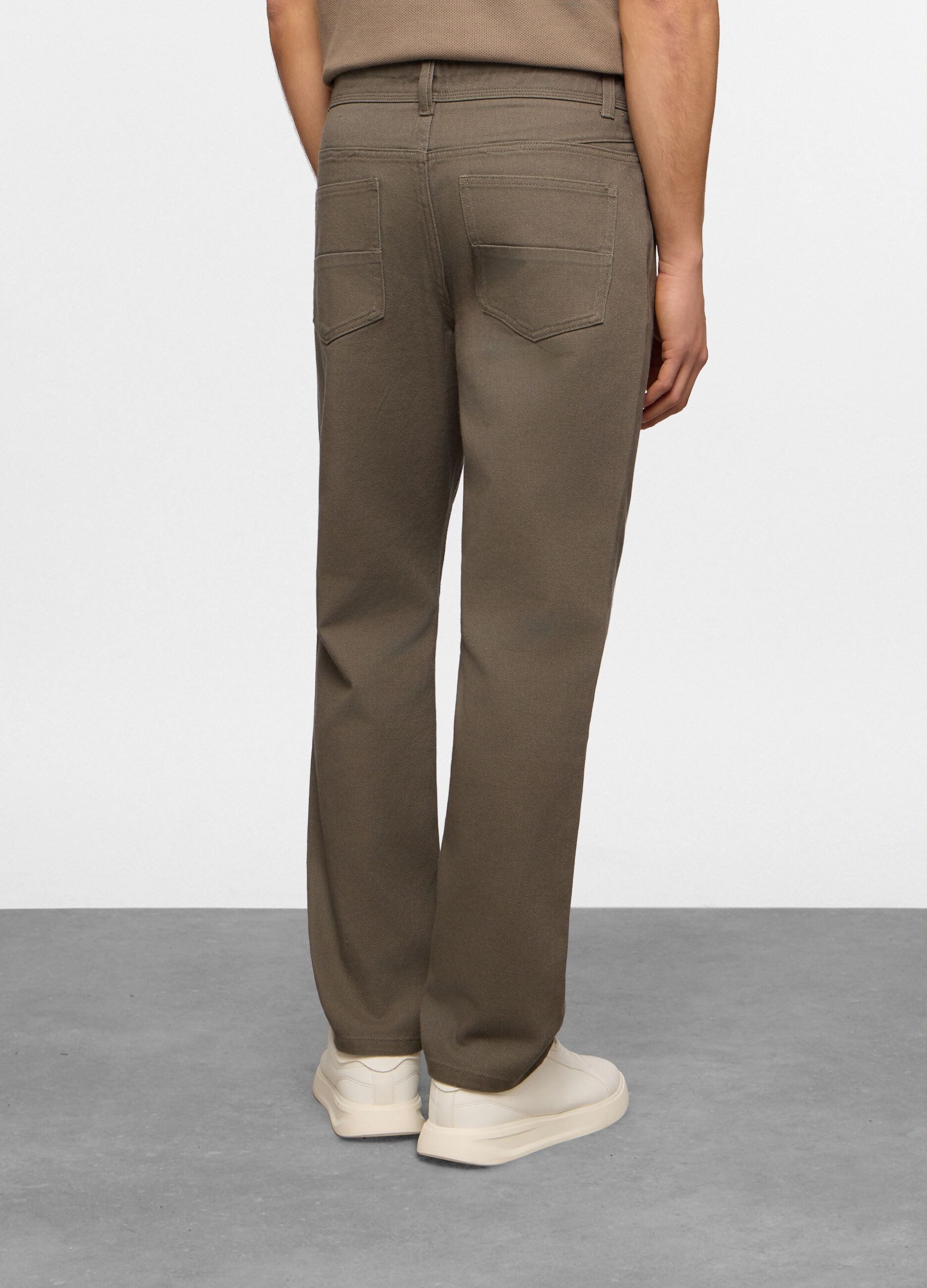 Jeans regular fit in denim di cotone uomo_1