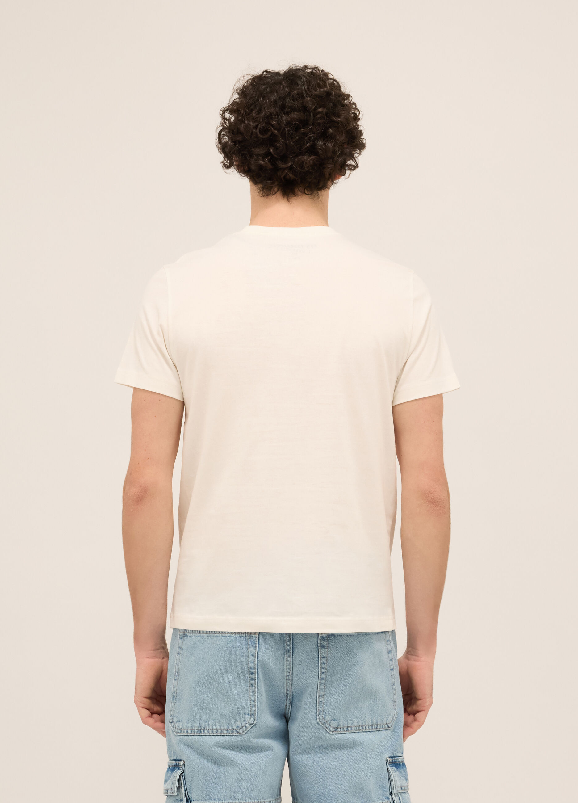 T-shirt girocollo in cotone con stampa uomo_1