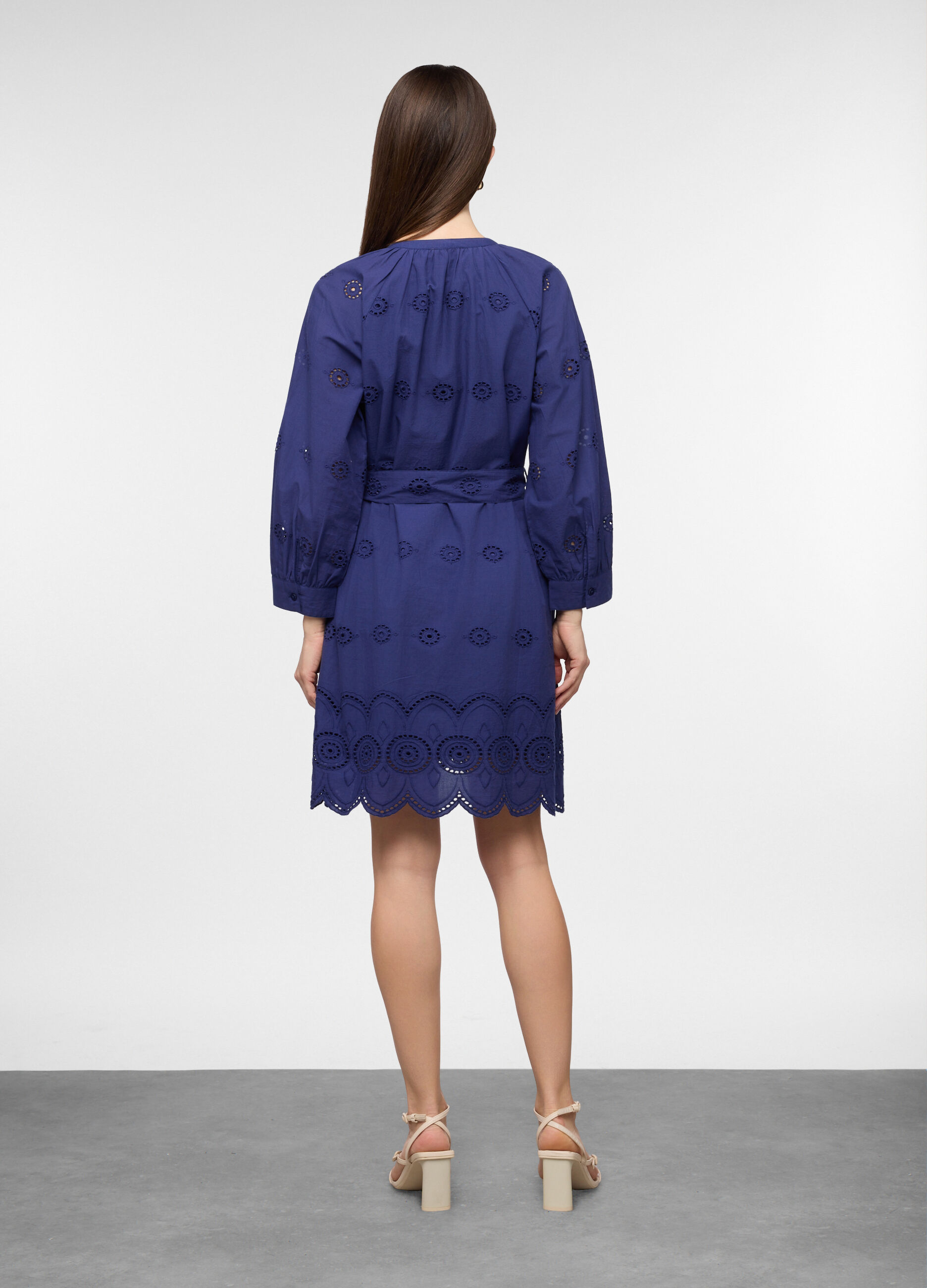 Abito corto fitted in puro cotone donna_1