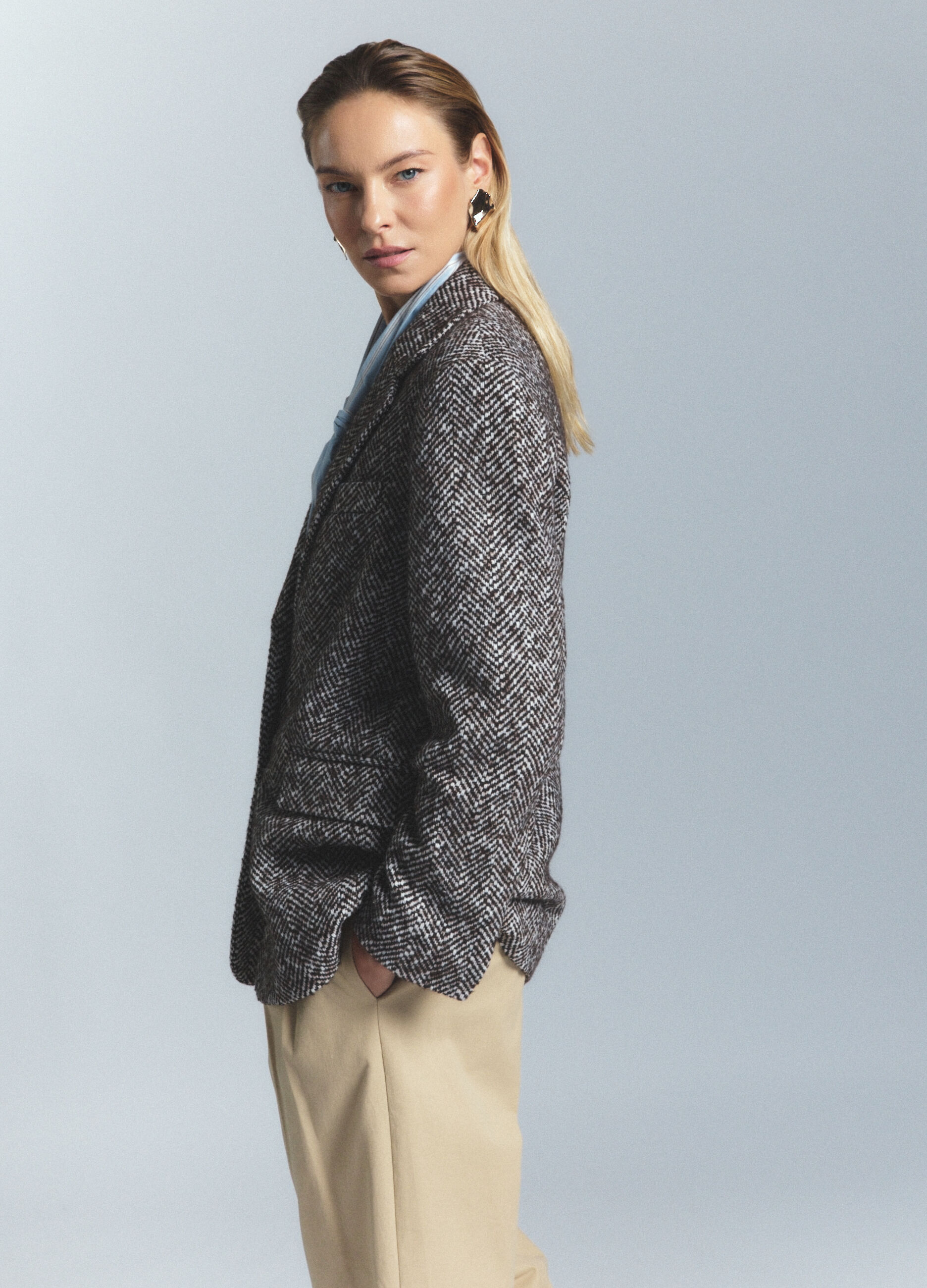 Blazer con collo reverse misto viscosa donna_3