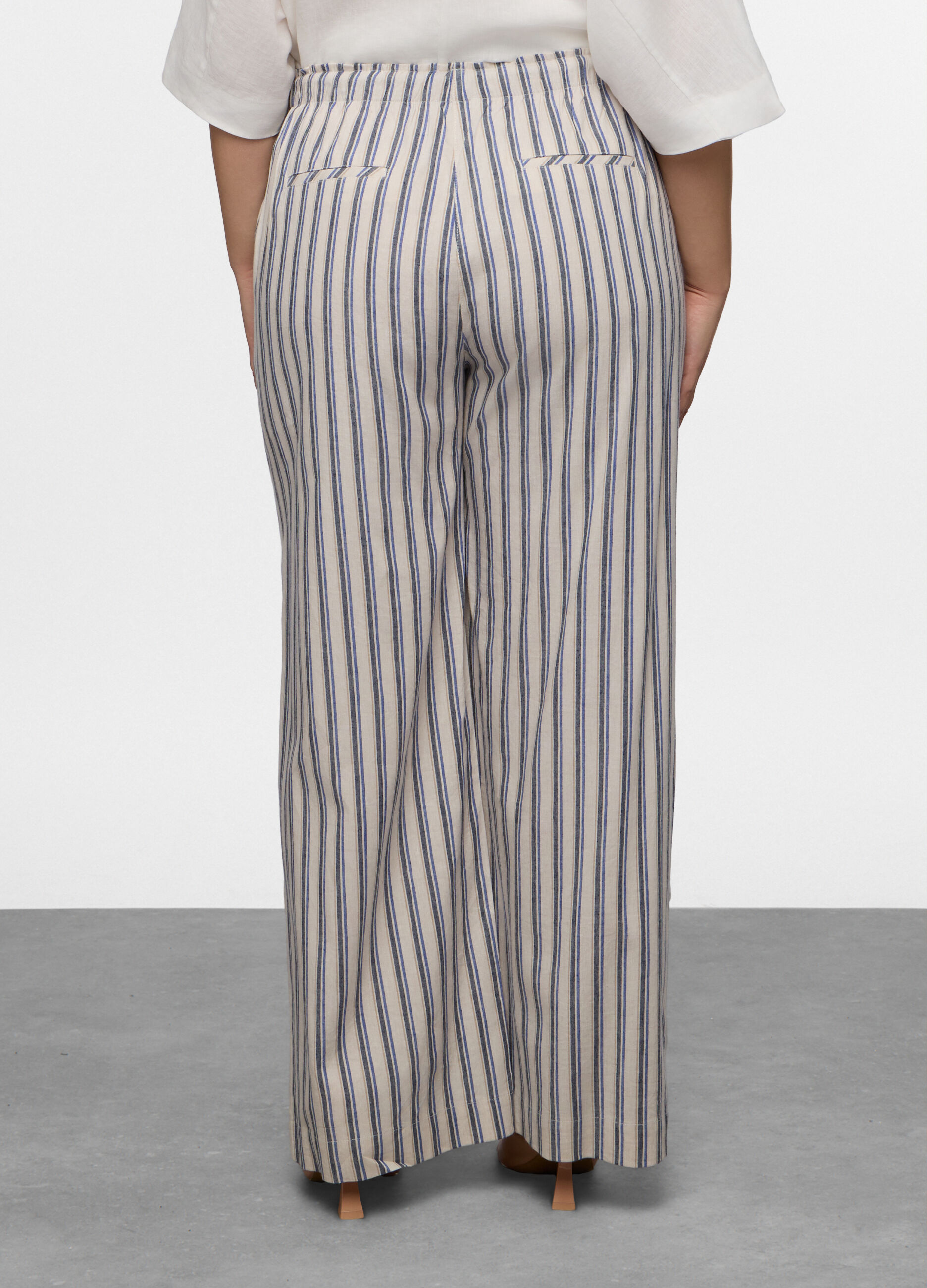 Pantaloni Fit Relaxed misto lino donna curvy_1