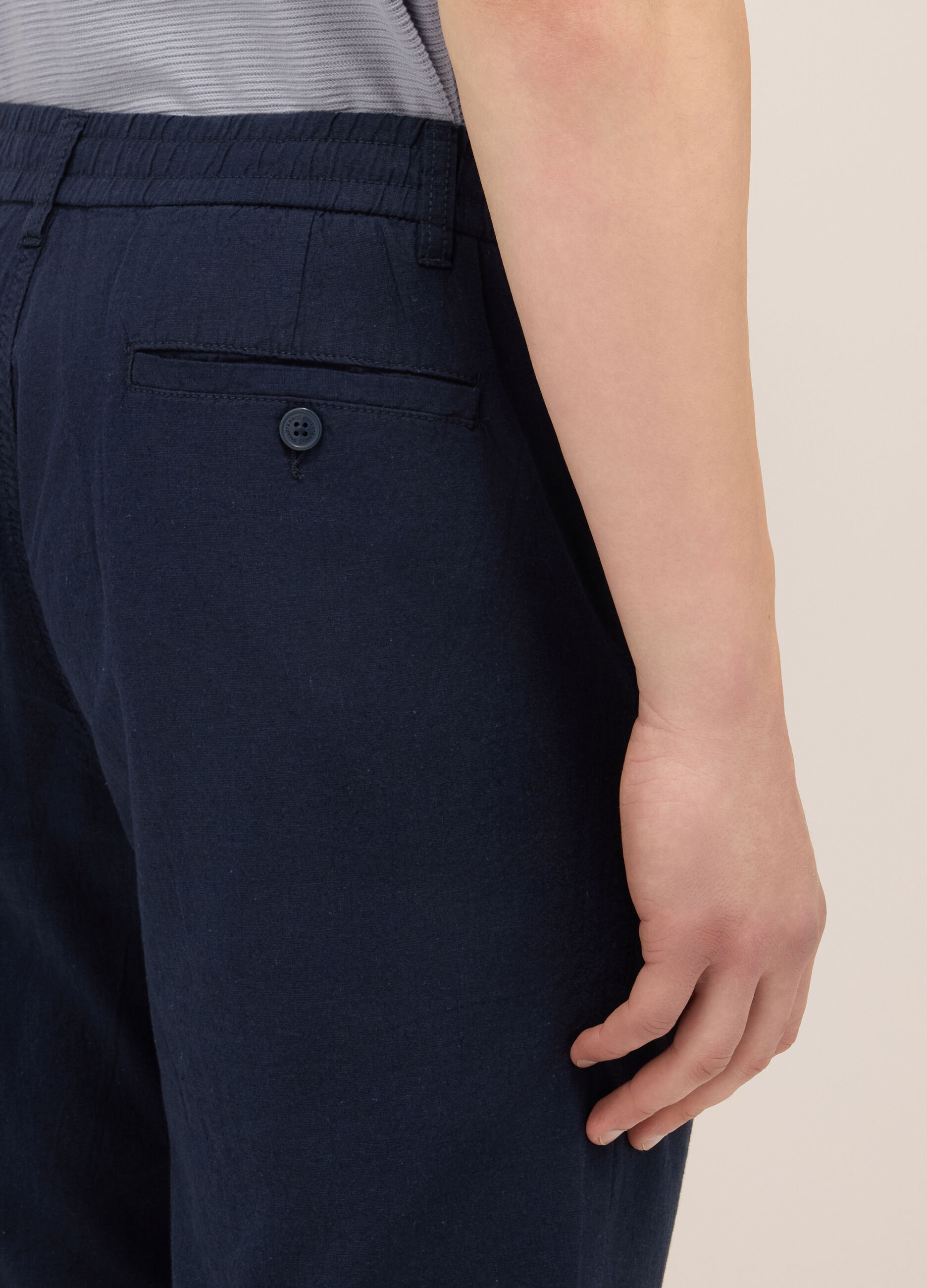 Pantalone chino in cotone e lino stretch uomo_2