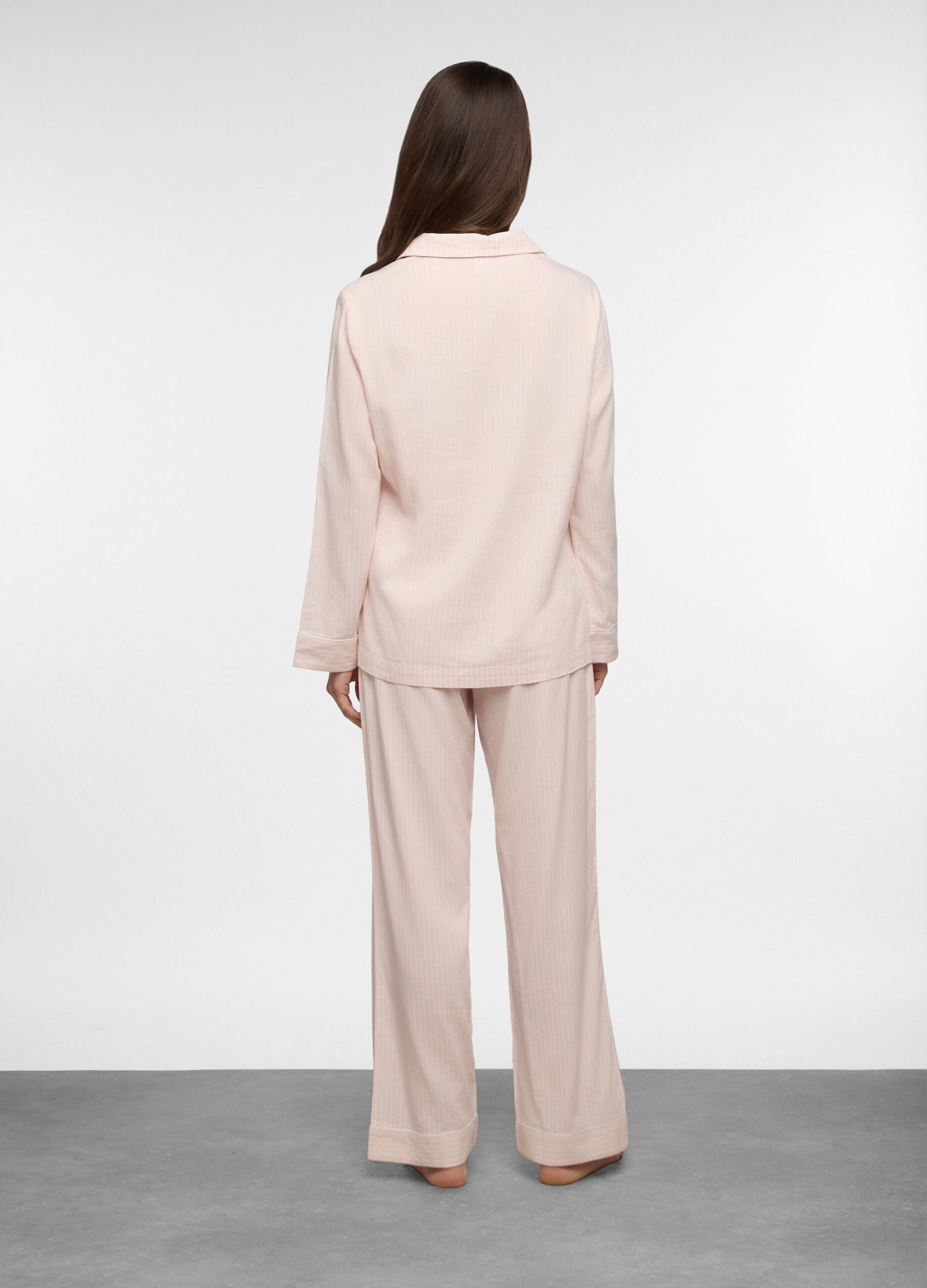 Set pigiama in flanella misto cotone donna_1