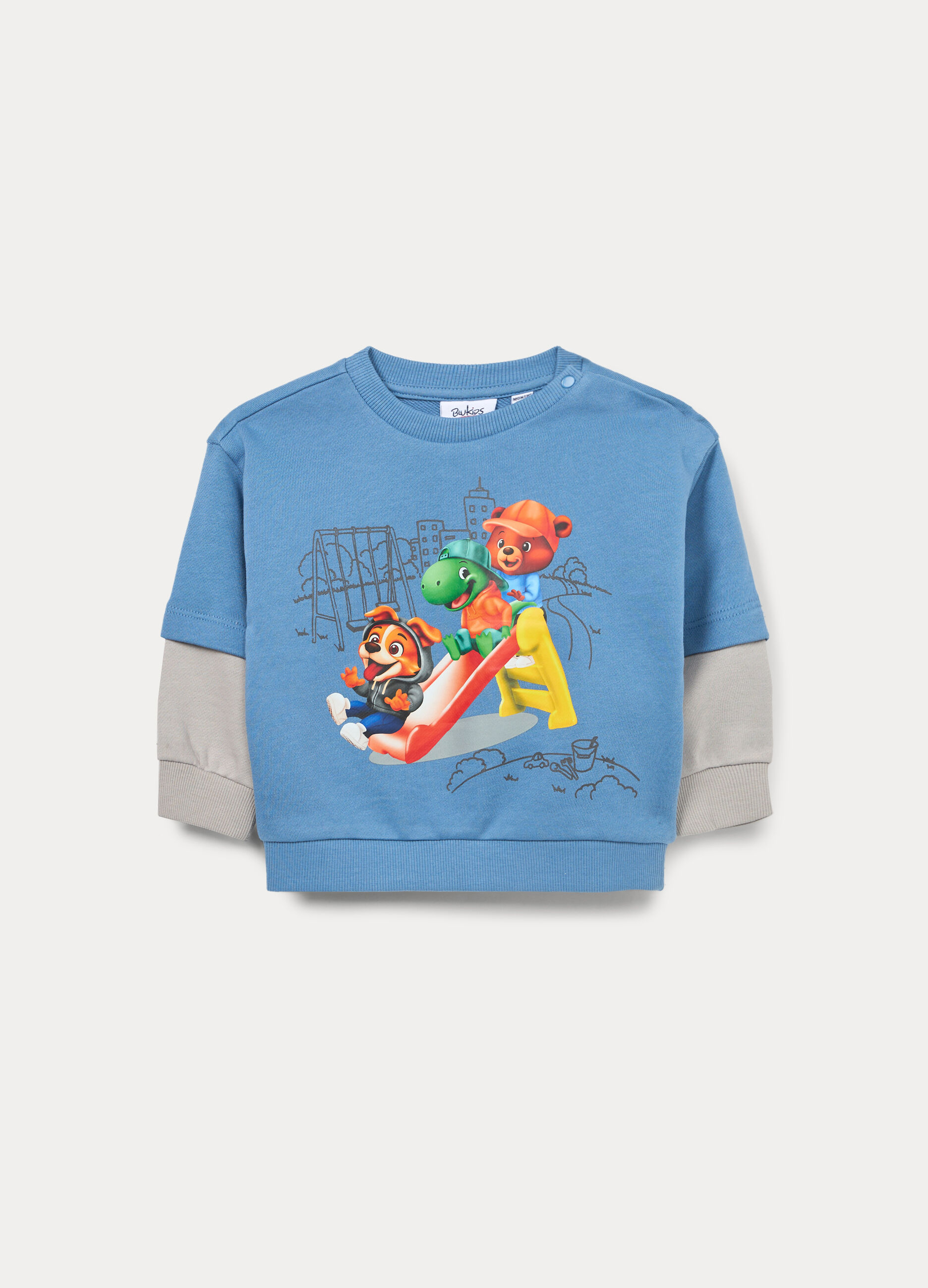 Felpa in french terry di puro cotone bimbo_0