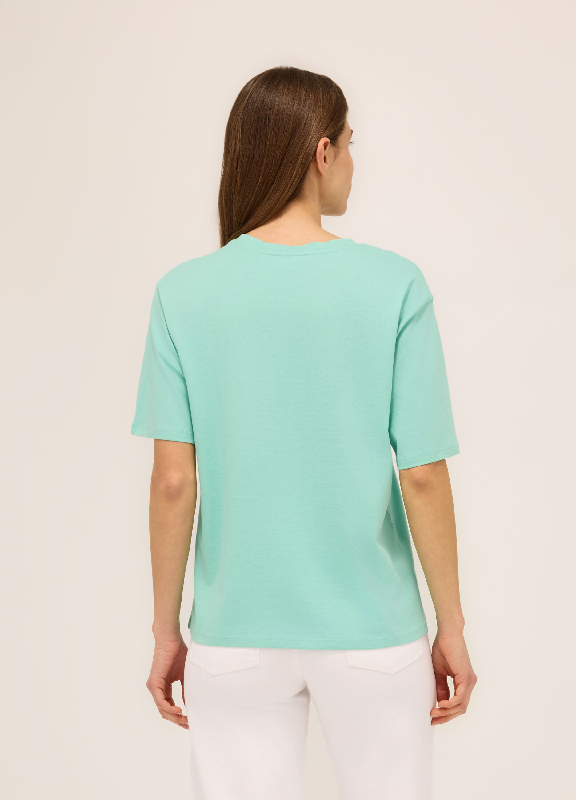 T-shirt in jersey di puro cotone donna_1