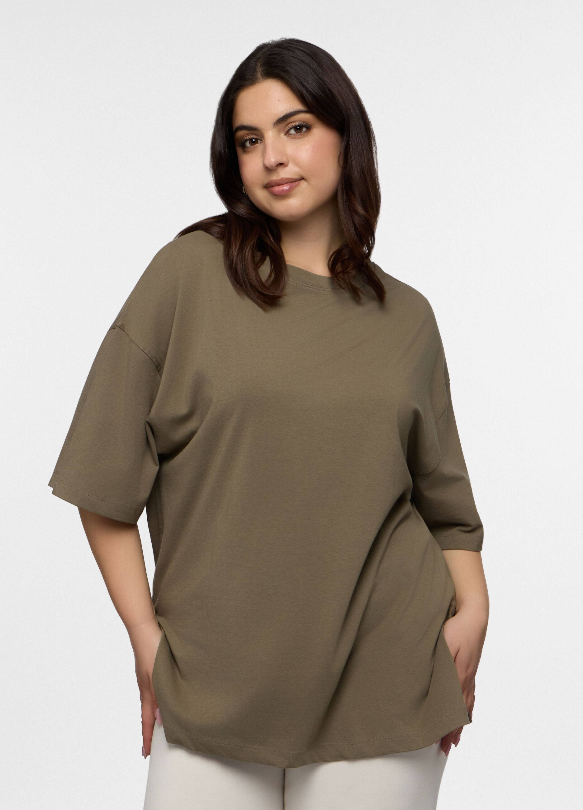 T-shirt girocollo Fit Over donna curvy_0