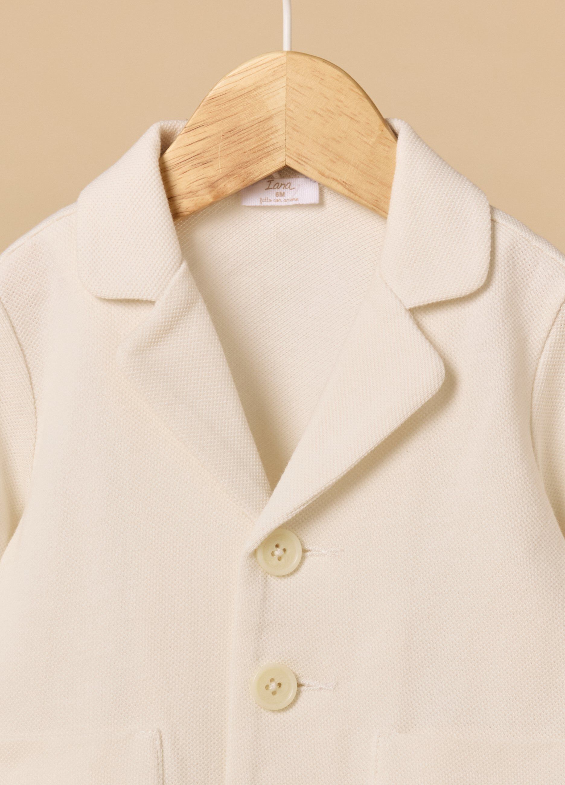 Blazer IANA in puro cotone piquet neonato_1