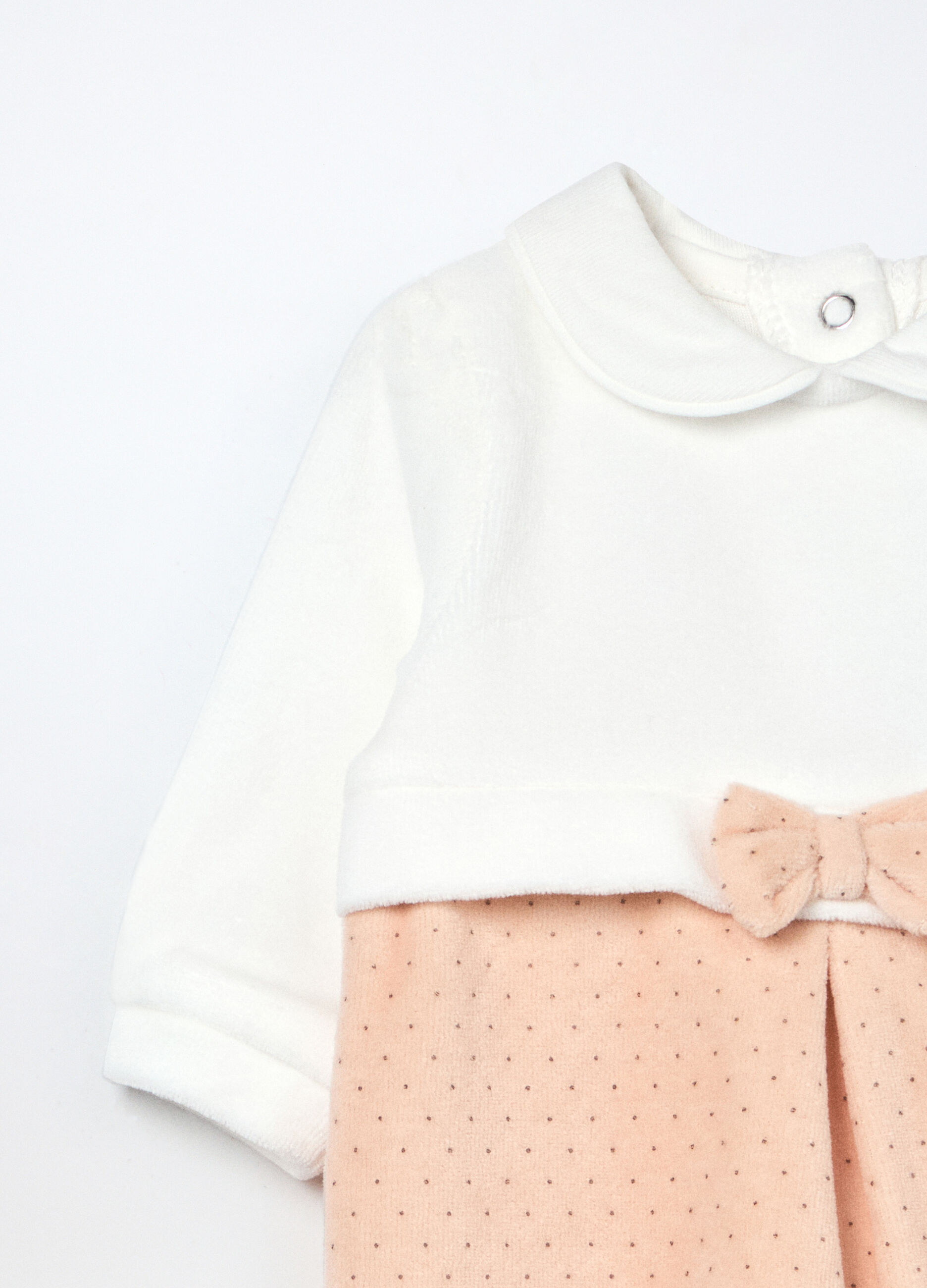 Tutina in misto cotone velour neonata_2