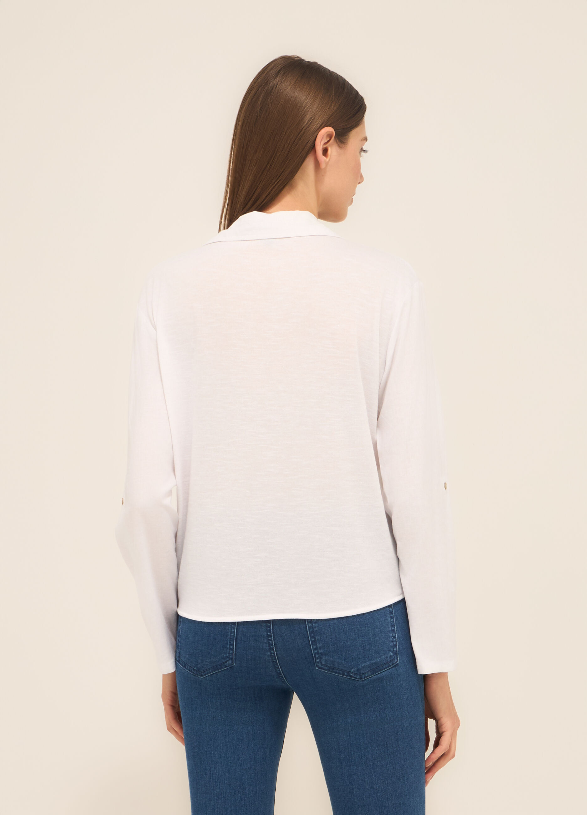 Camicia in chambray misto lino donna_1