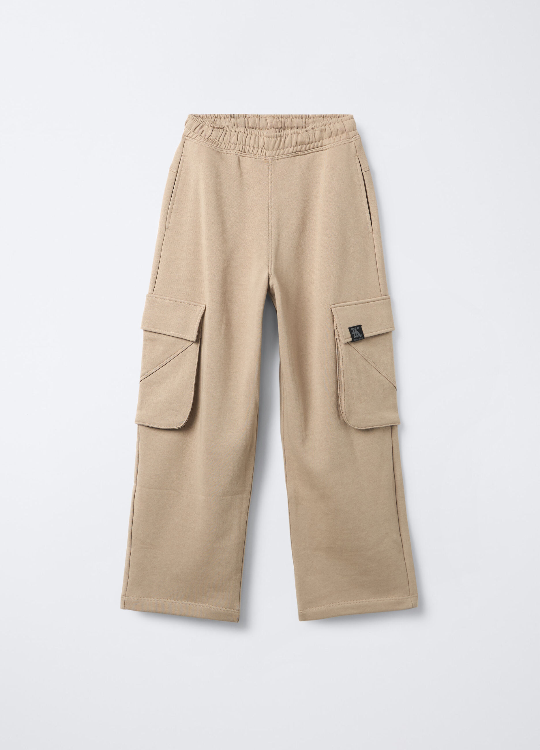 Pantaloni cargo in puro cotone garzato Fit Regular ragazzo_0