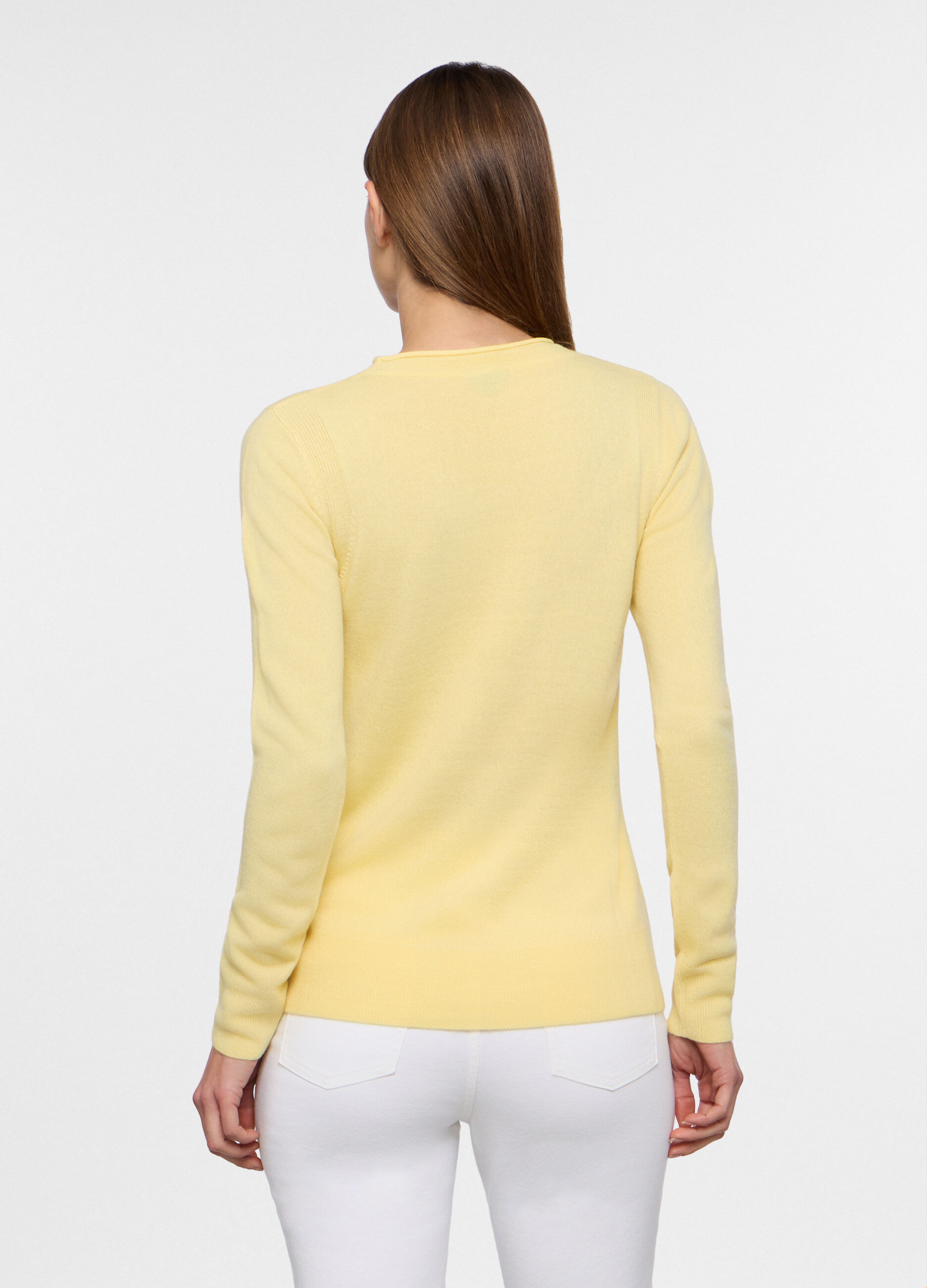 Pullover girocollo rasato donna _1
