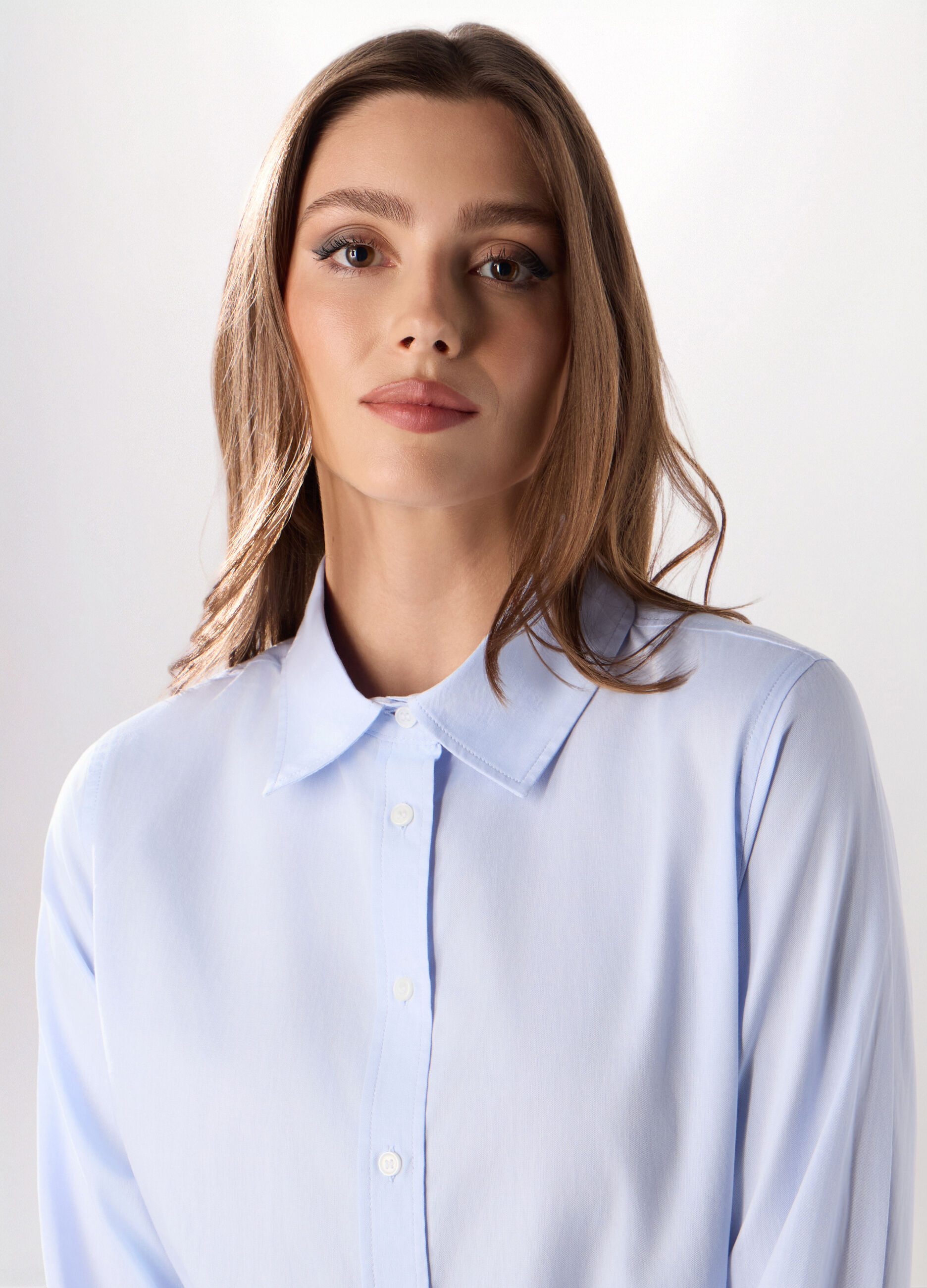 Camicia in puro cotone a maniche lunghe donna_2