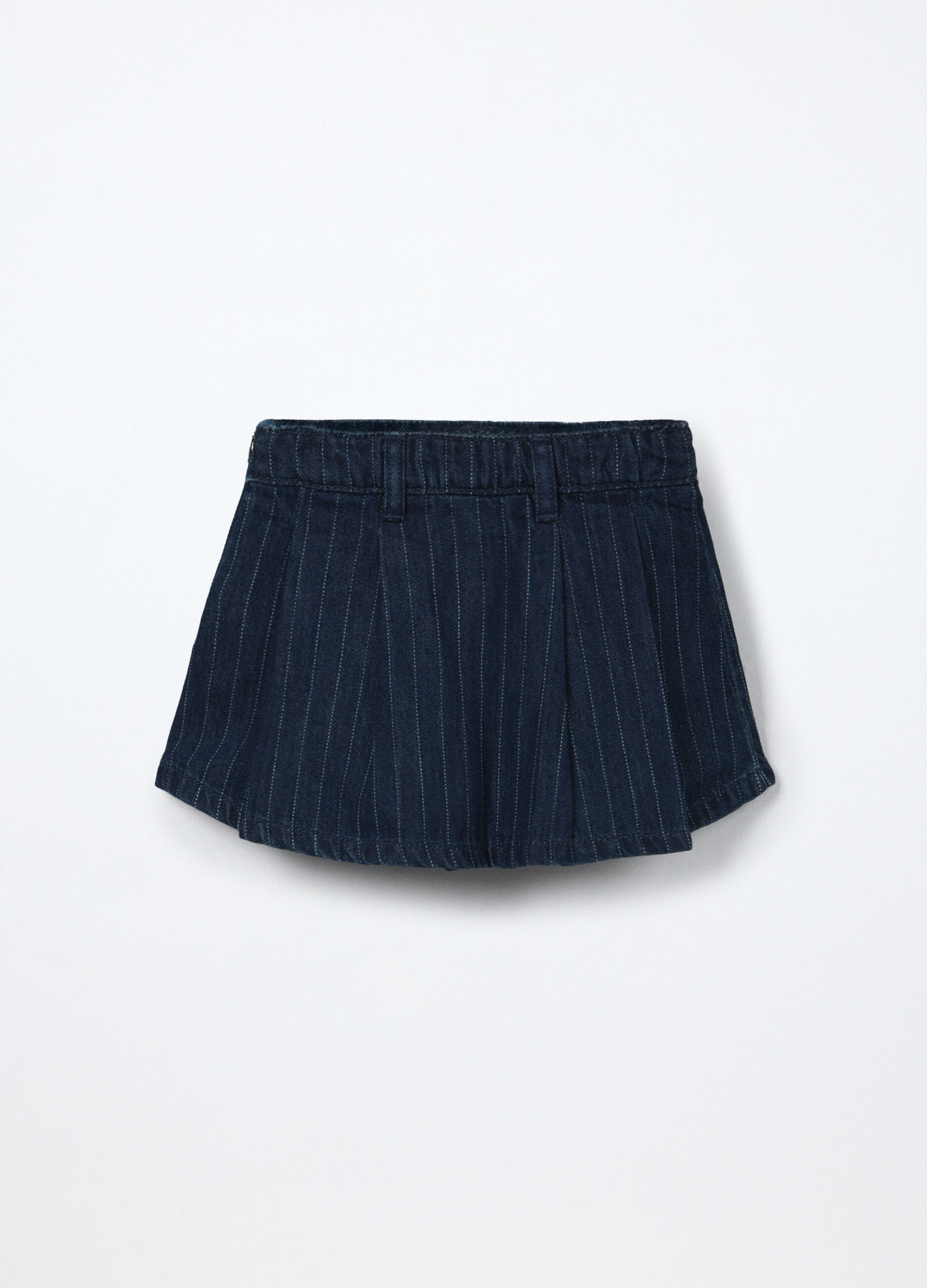Gonna-pantalone in denim misto cotone bambina_1