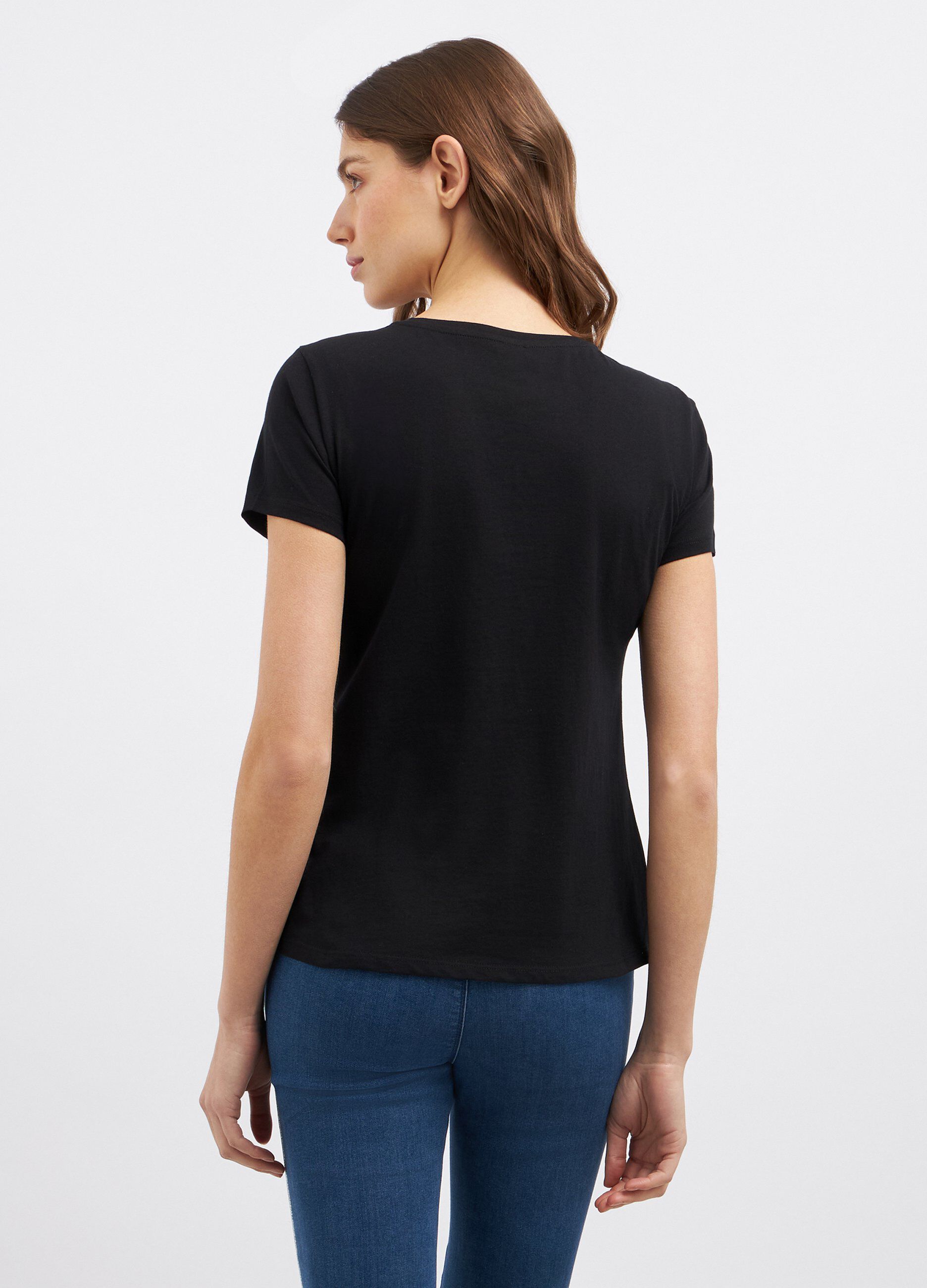T-shirt in puro cotone con ricamo donna_1