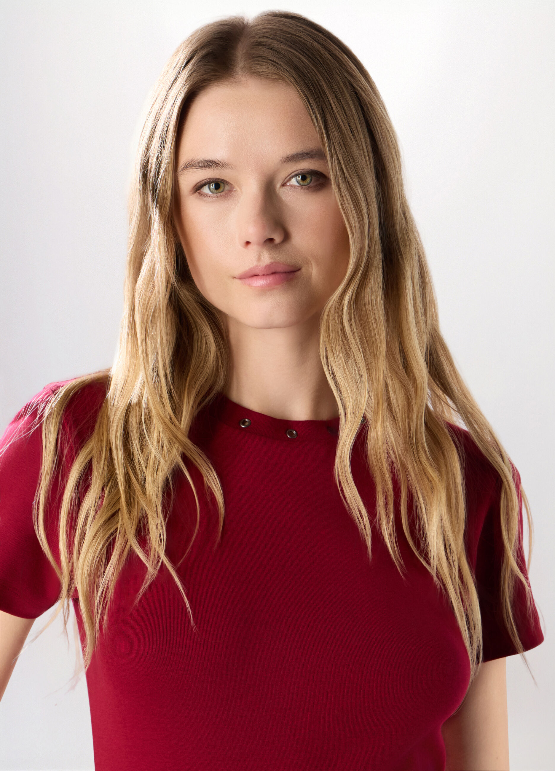 T-shirt in costina di puro cotone donna_2