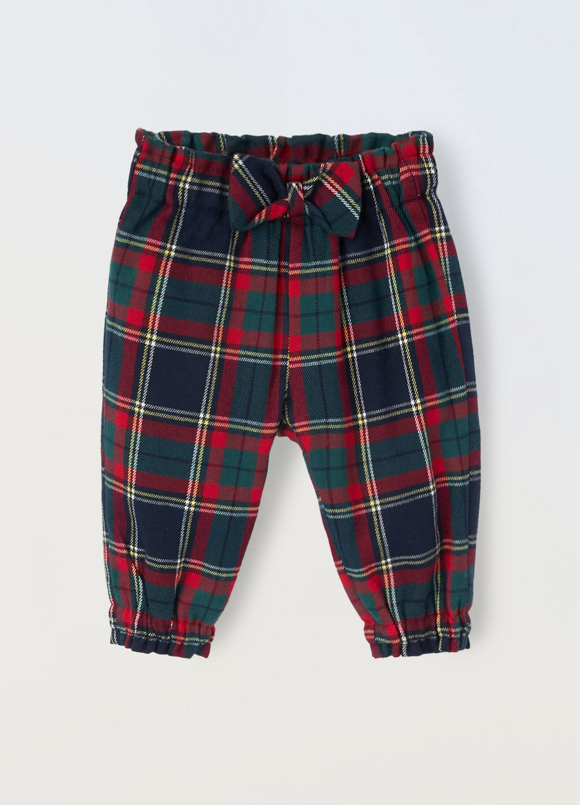 Pantaloni a quadri misto viscosa neonata_0