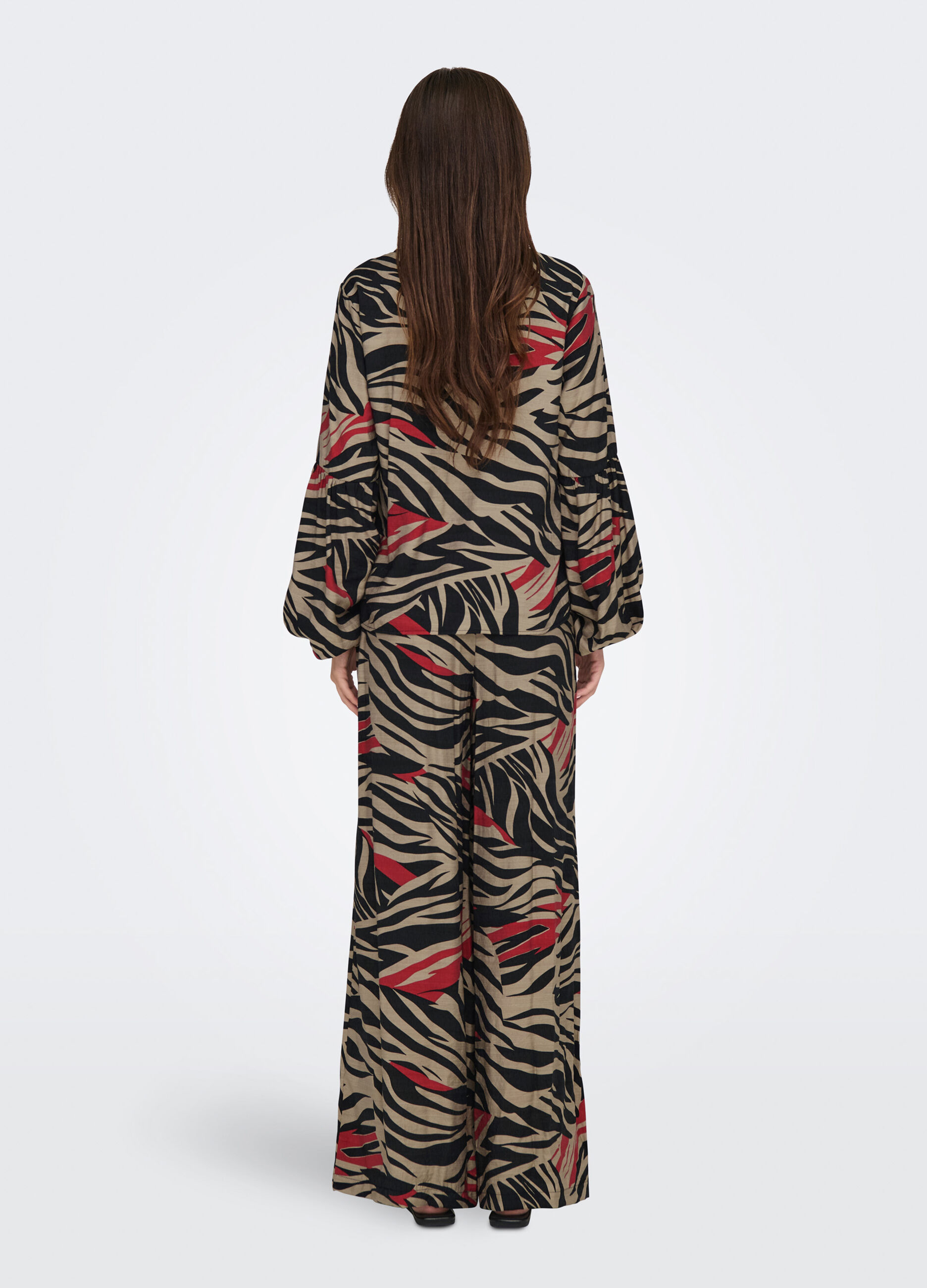 Pantaloni palazzo con stampa donna_1