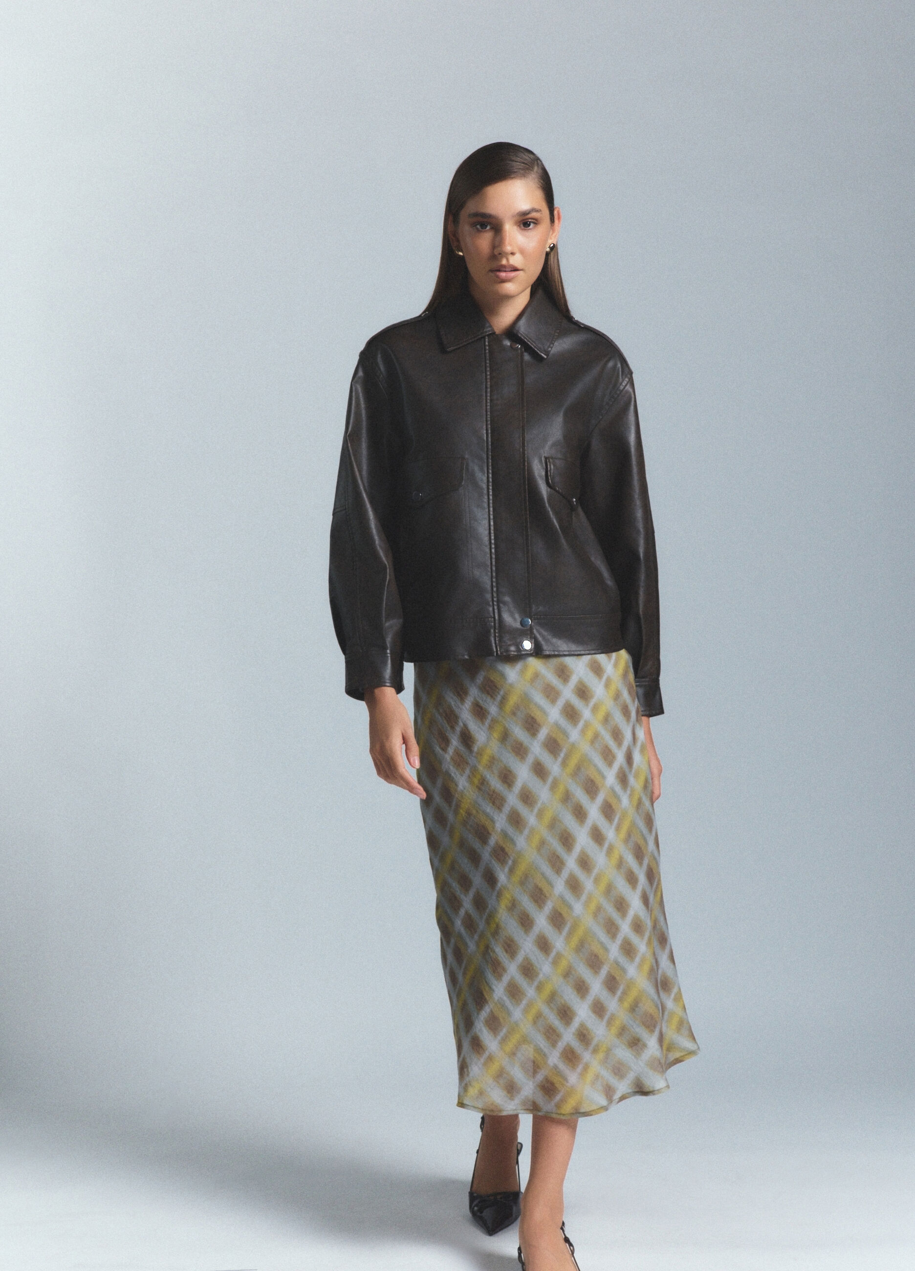 Giacca in eco pelle donna_1
