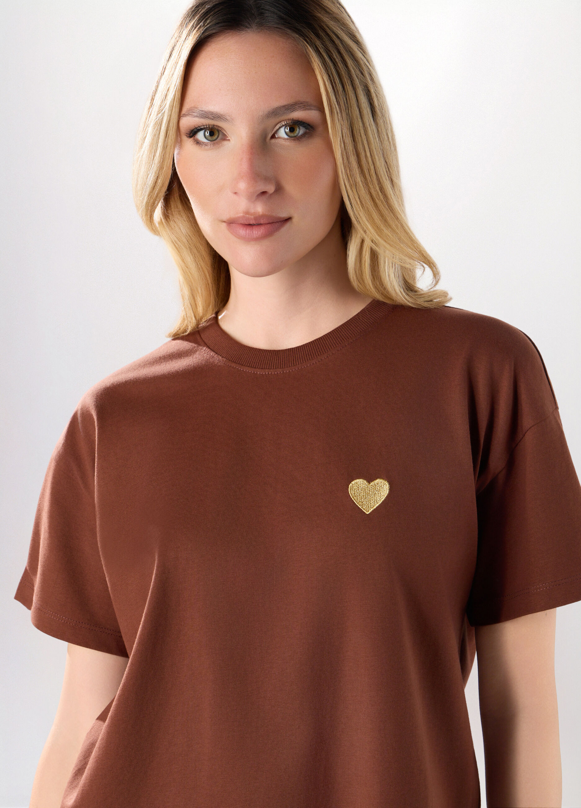 T-shirt in jersey di puro cotone donna_2