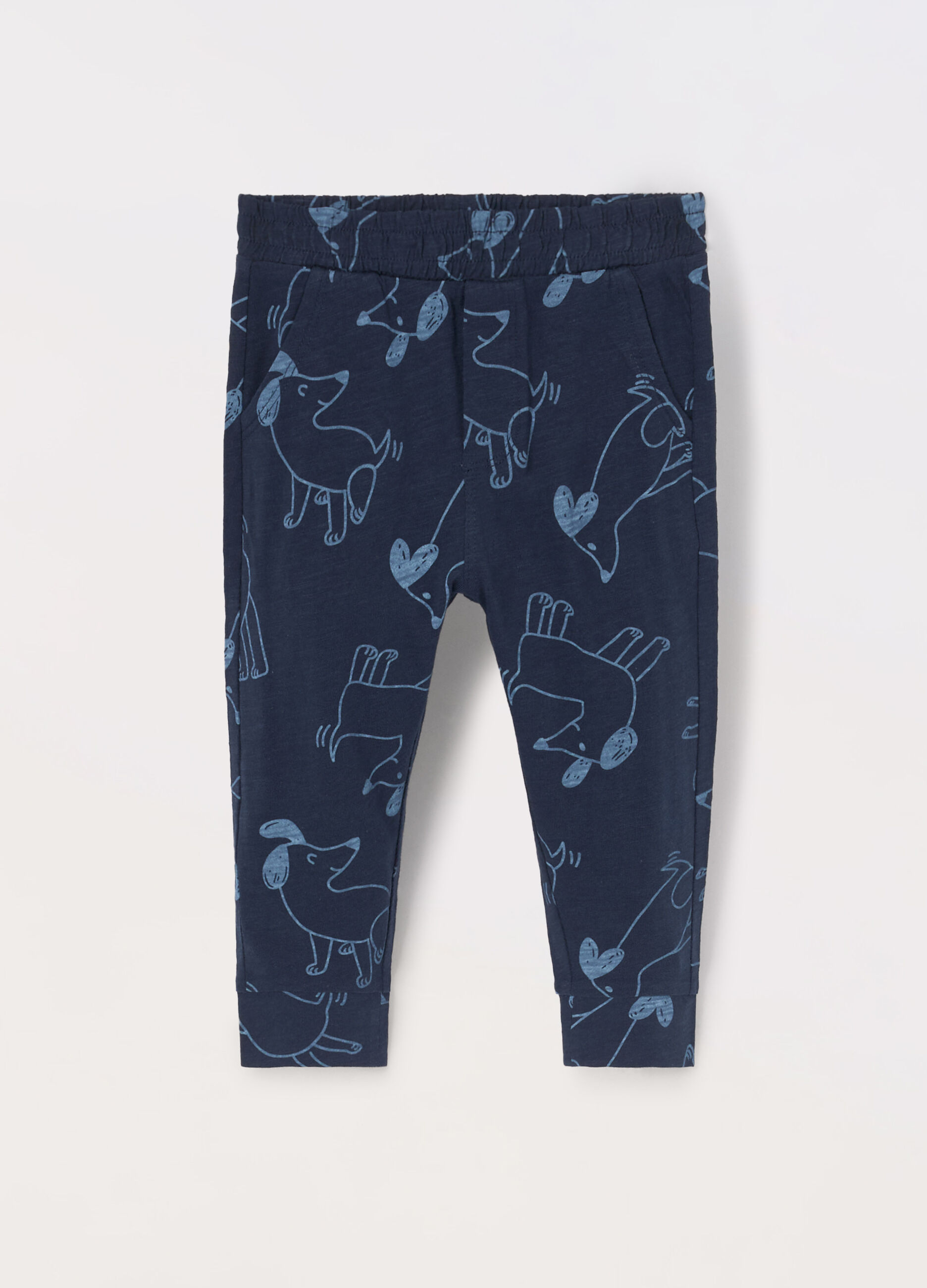 Jogger in jersey di cotone slub neonato_0