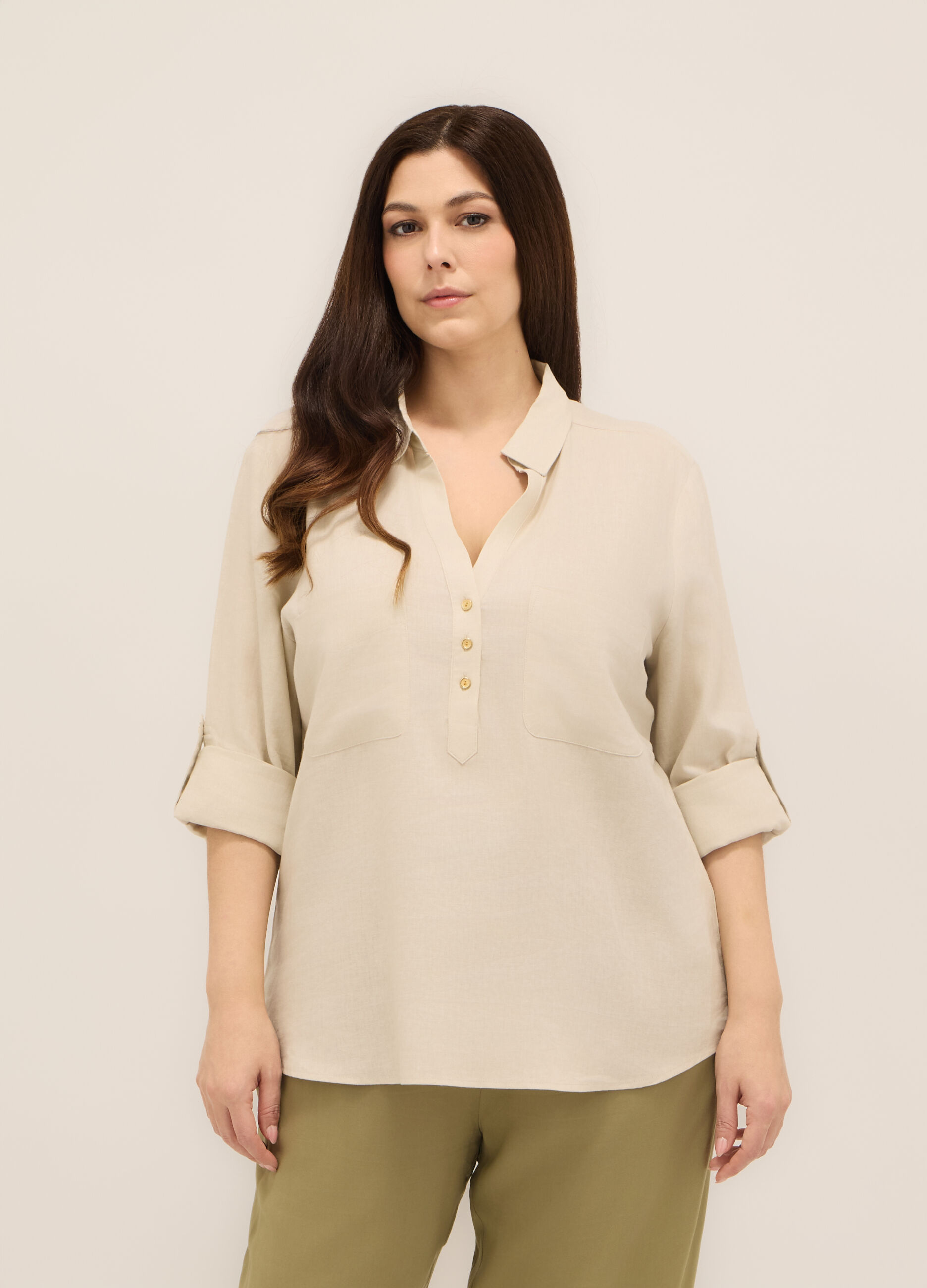 Blusa in misto lino donna curvy_0