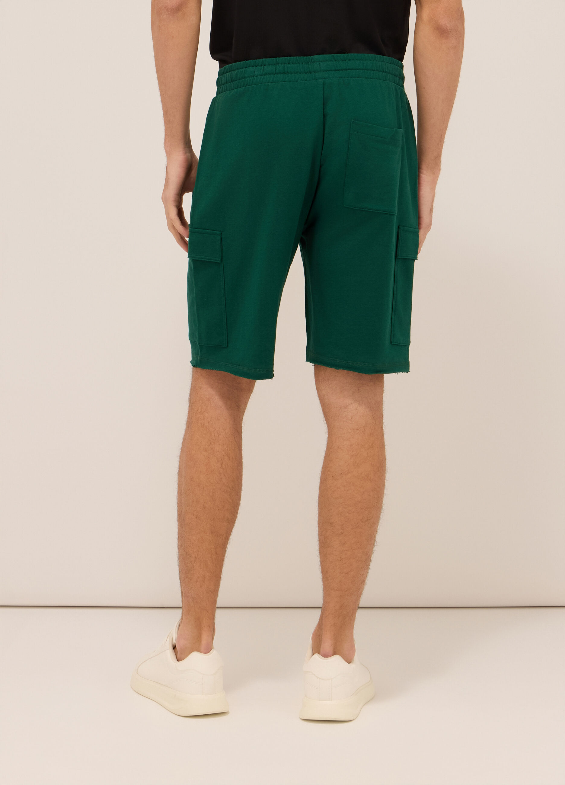 Shorts sportivi in felpa di cotone uomo_1