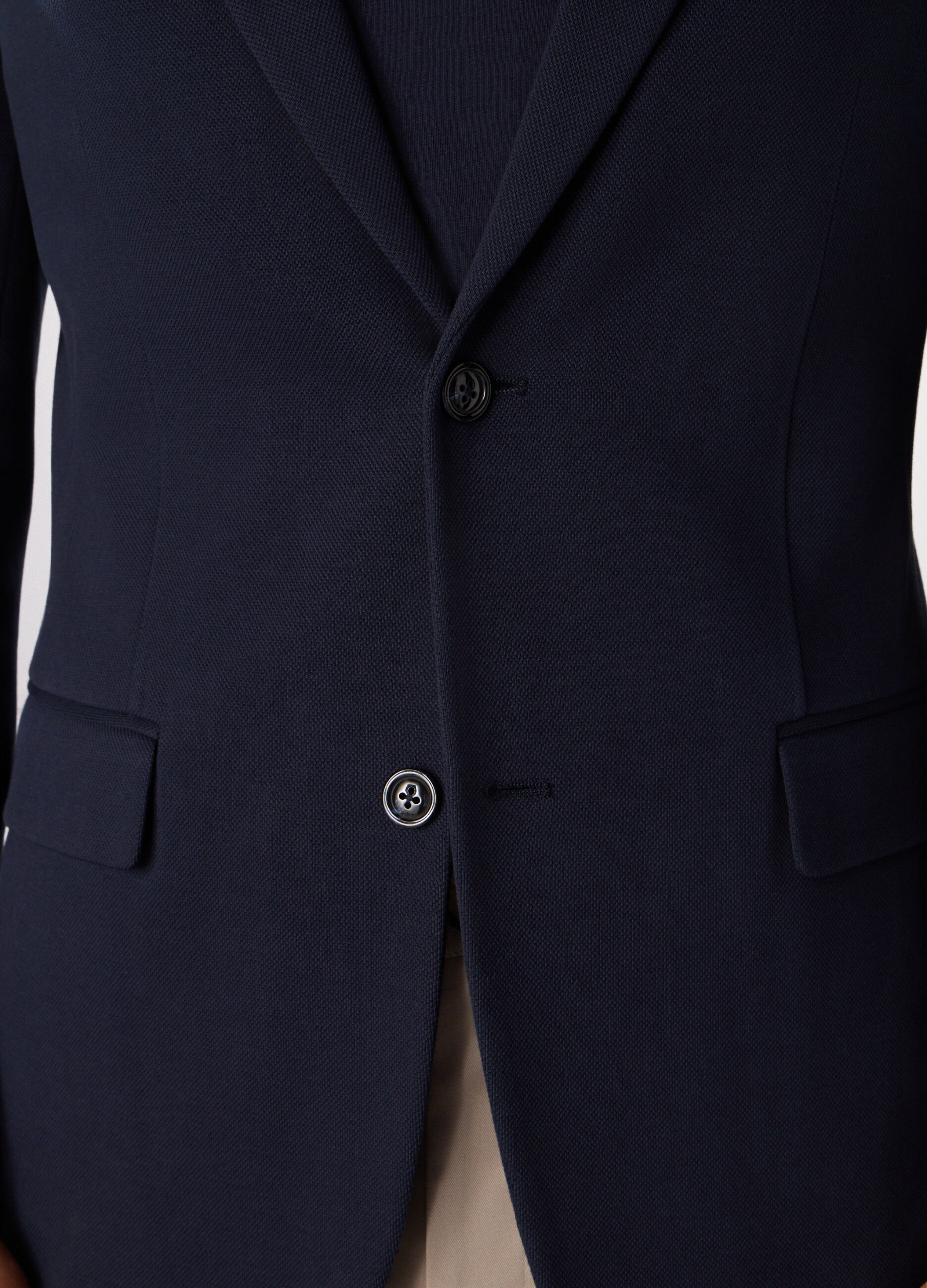 Blazer in piquet misto cotone uomo_2