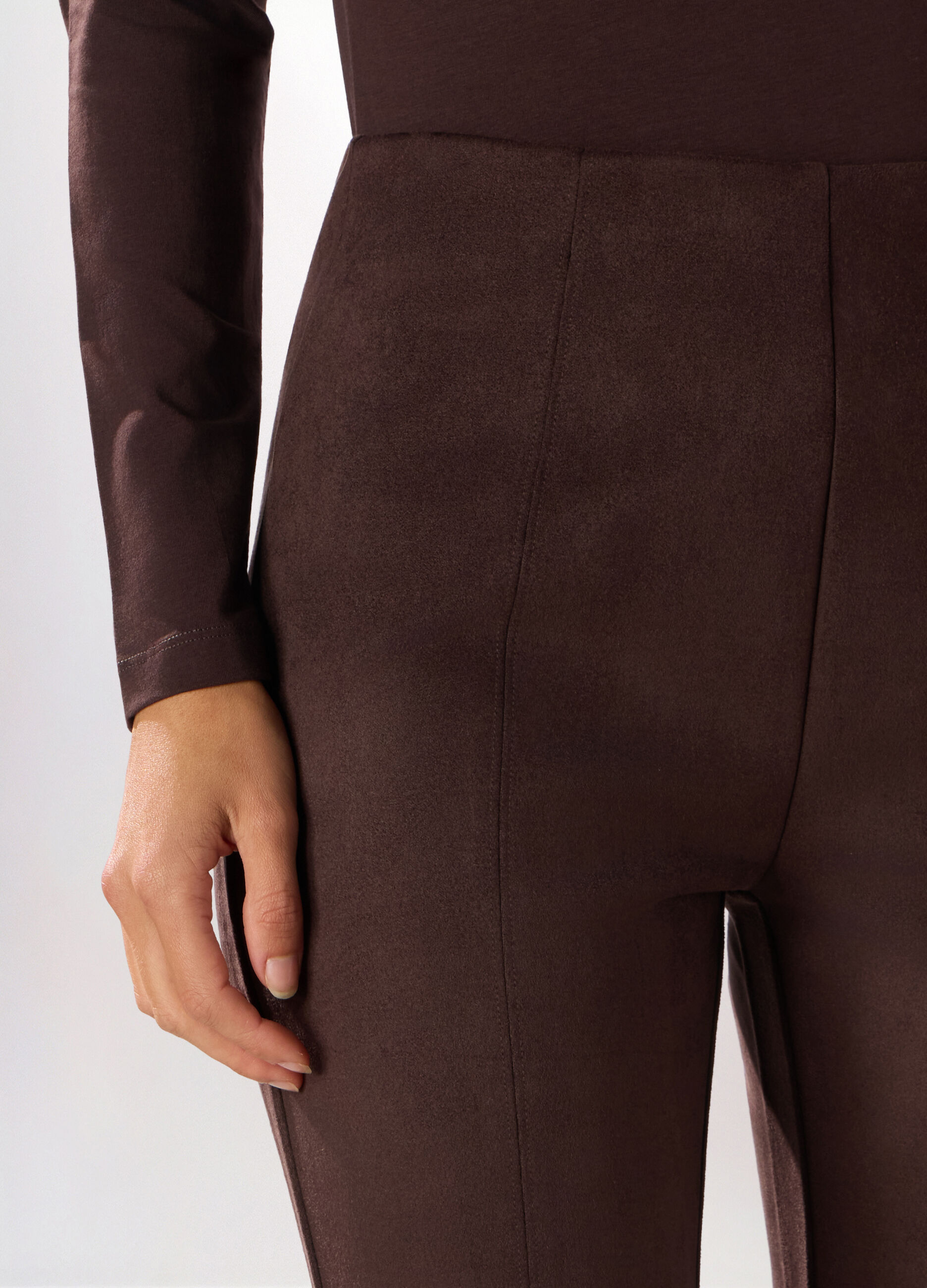 Leggings effetto scamosciato donna_2