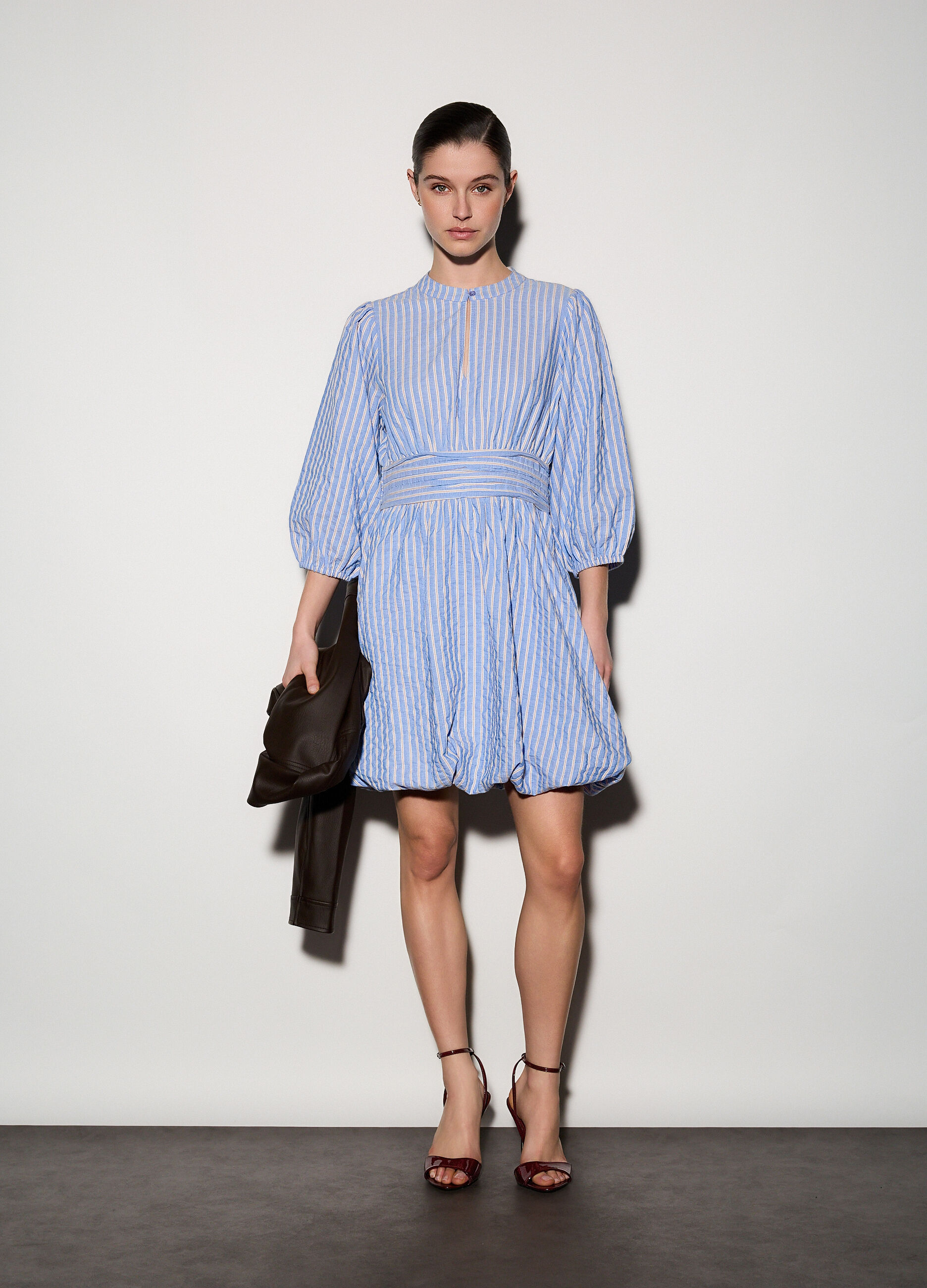 Abito corto regular fit in puro cotone donna_0