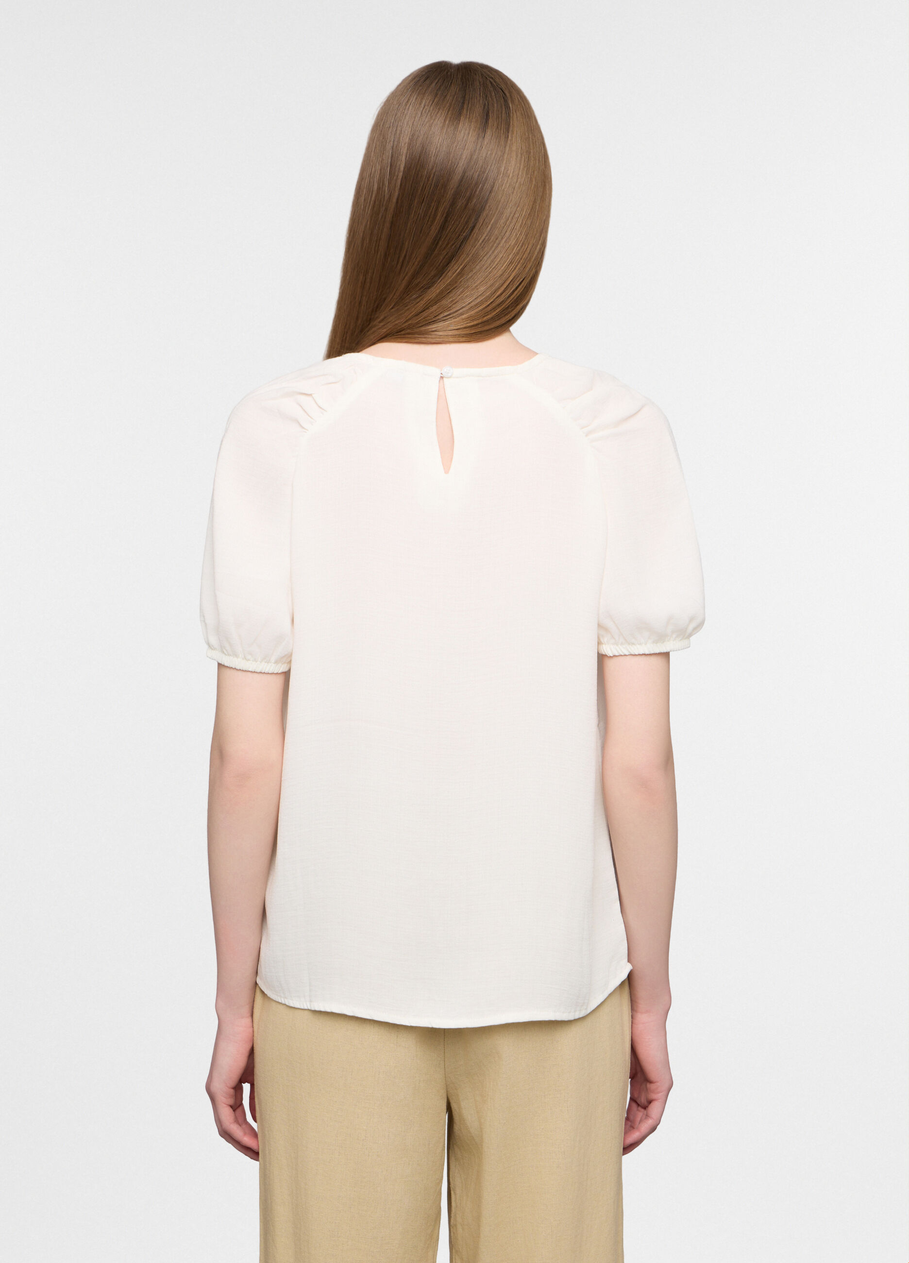 Blusa crepe girocollo donna_1