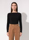 T-shirt a manica lunga in misto lana donna_1