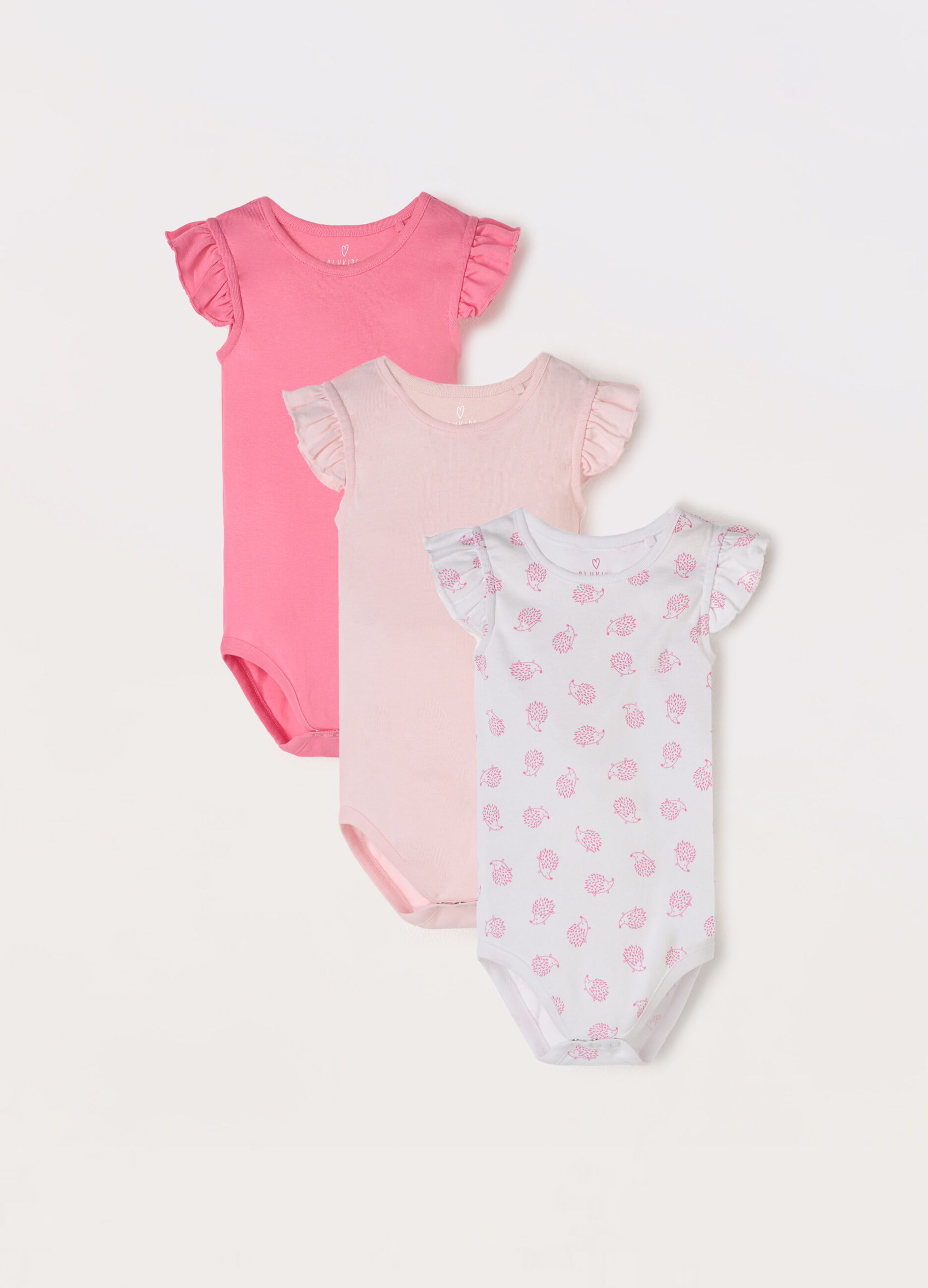 Pack 3 body smanicati in puro cotone neonata_0