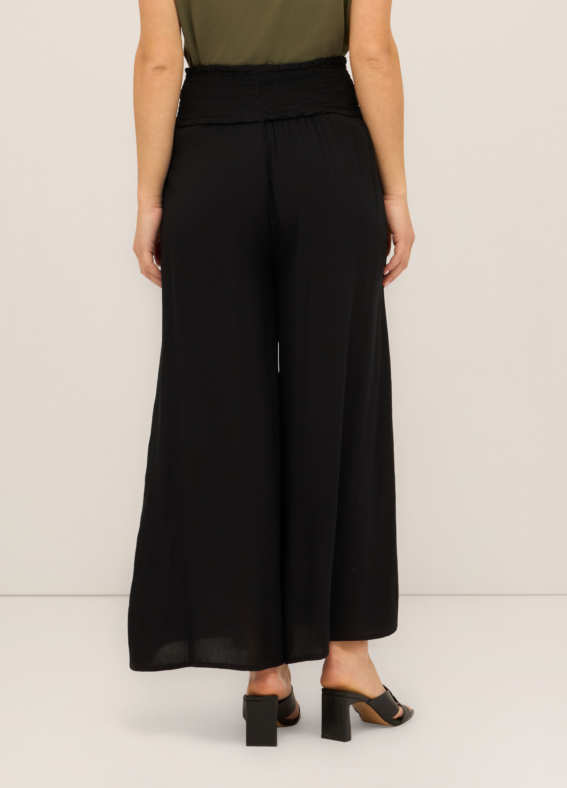 Pantaloni palazzo in pura viscosa donna_1