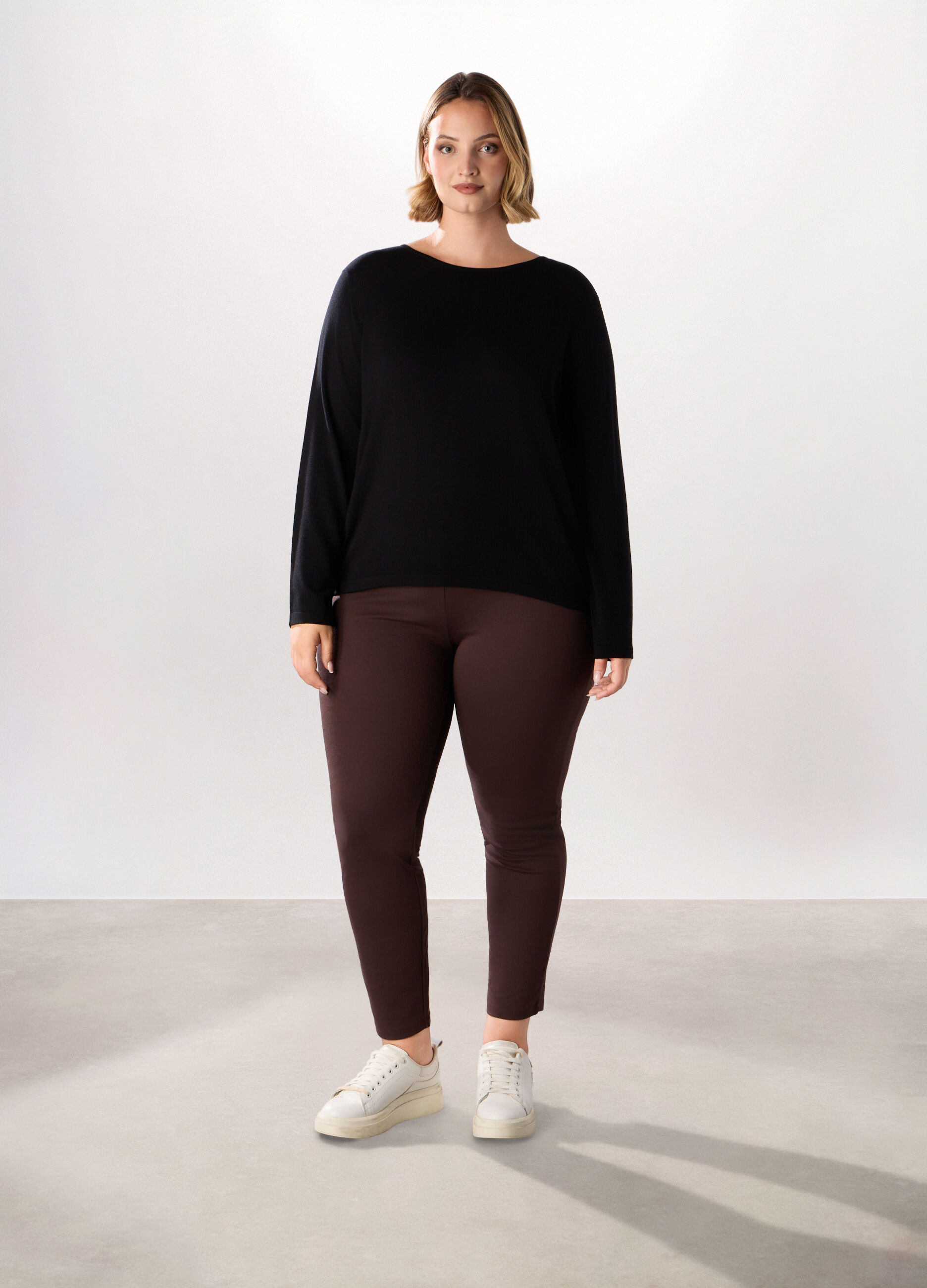 Pantaloni in misto viscosa donna curvy_0